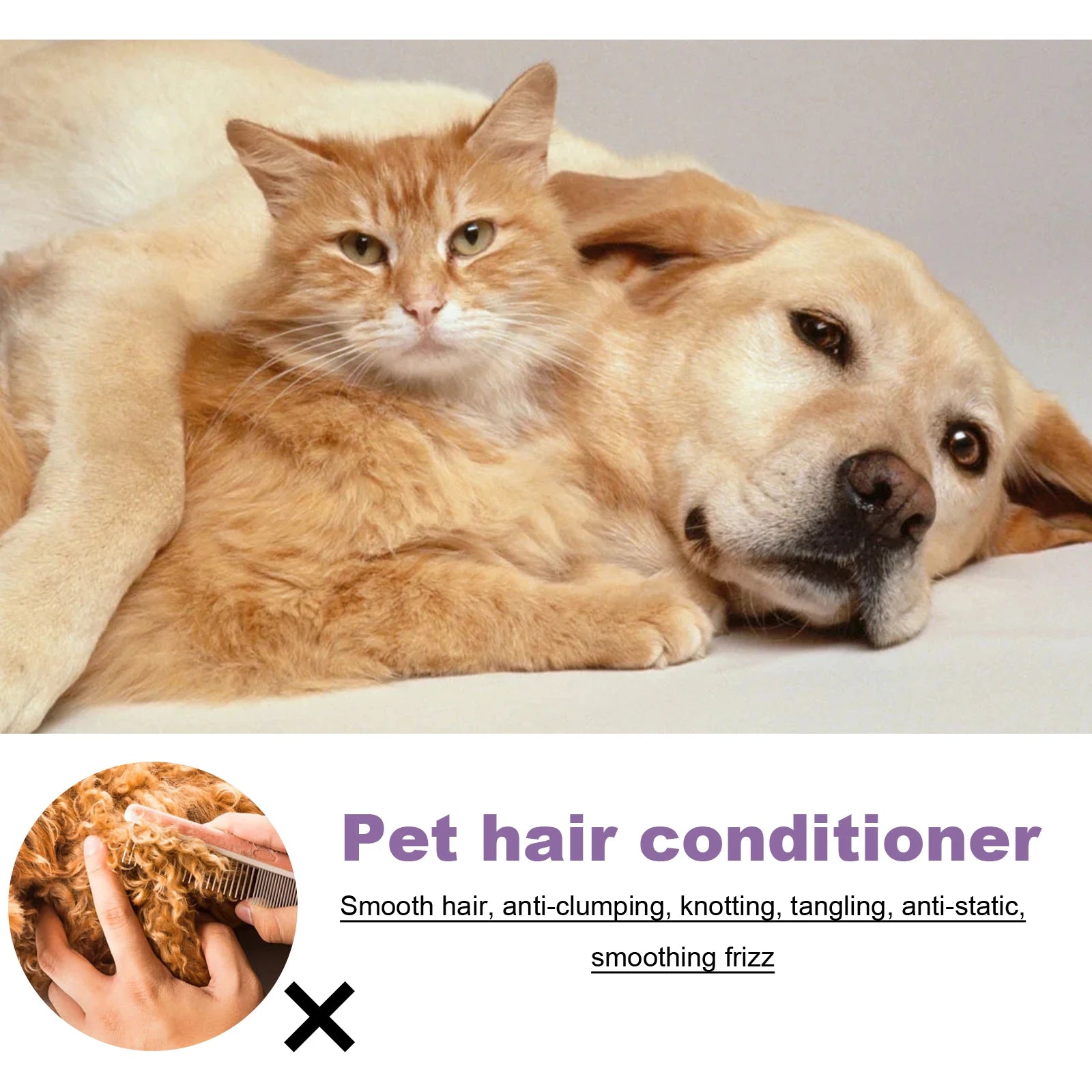 Pet Hair Conditioner Moisturizes and Softens