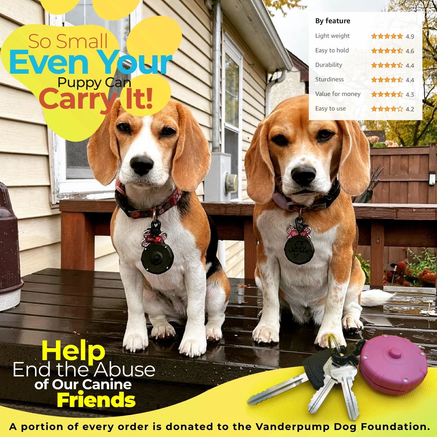 Heavy-Duty Wearable Mini Clip-On Adjustable Power Leash
