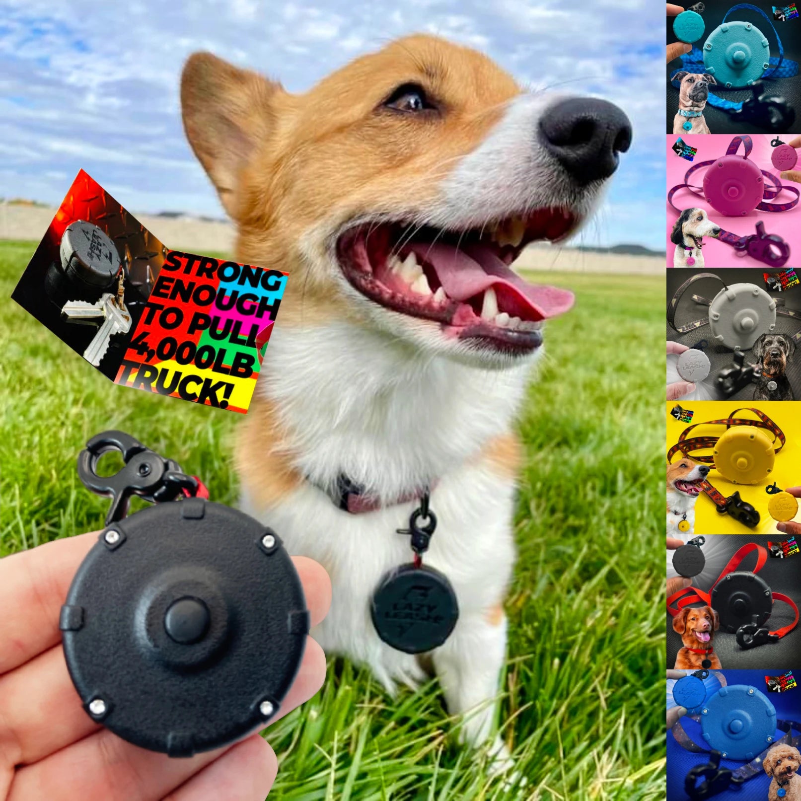 Heavy-Duty Wearable Mini Clip-On Adjustable Power Leash