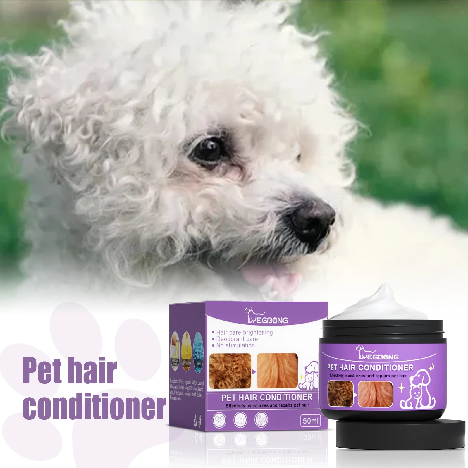 Pet Hair Conditioner Moisturizes and Softens