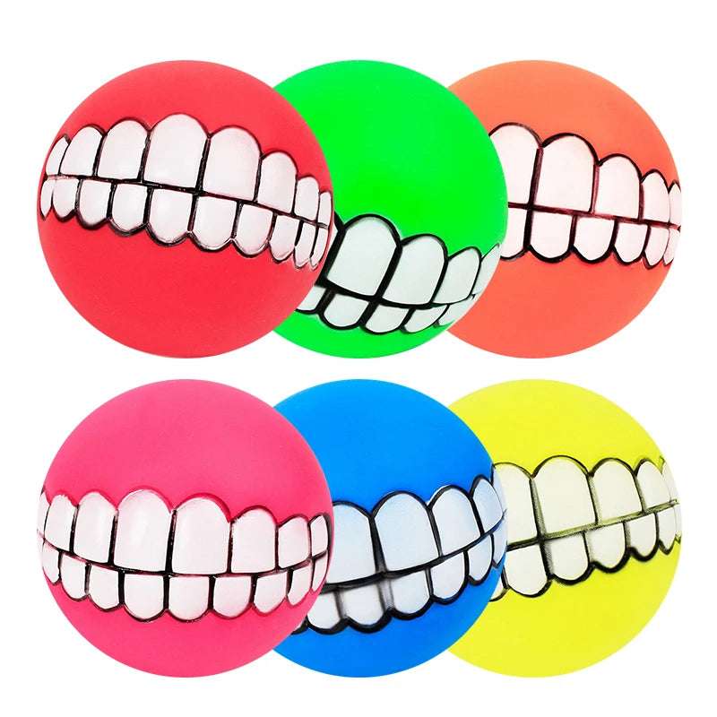 Dog Ball Funny Teeth Squeaker Toy