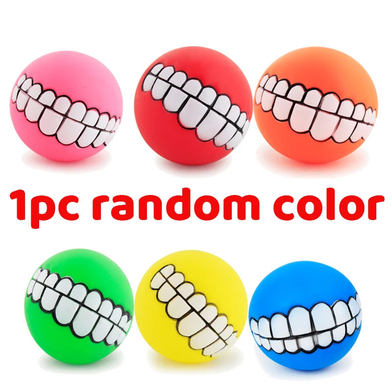 Dog Ball Funny Teeth Squeaker Toy