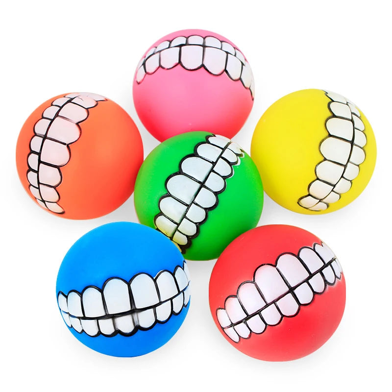 Dog Ball Funny Teeth Squeaker Toy