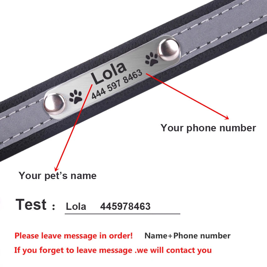 Reflective Personalized Dog Collar