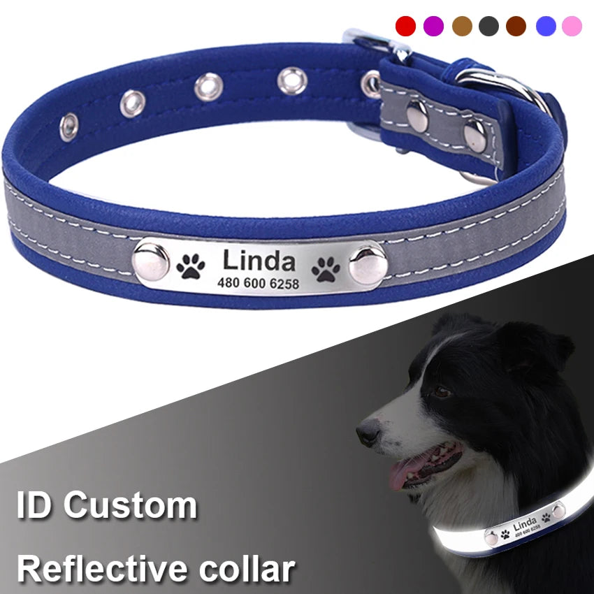 Reflective Personalized Dog Collar
