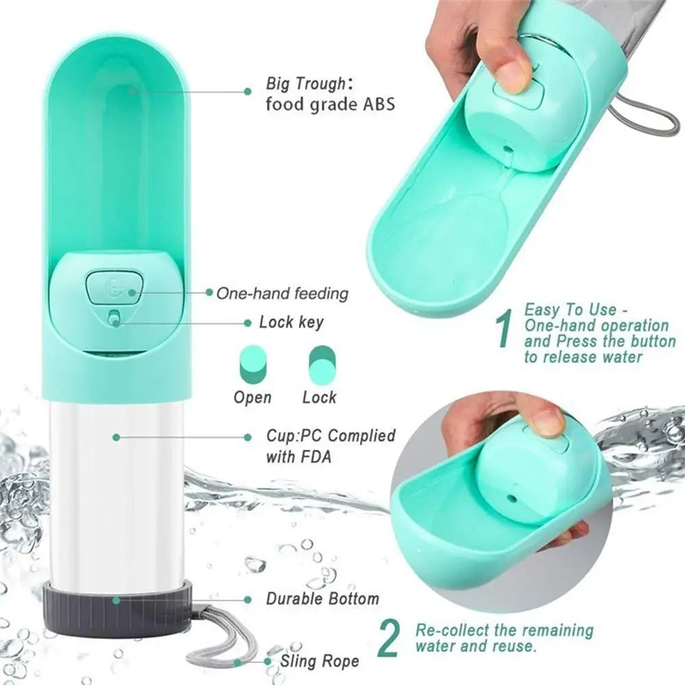 Dog Water Bottle With Bowl