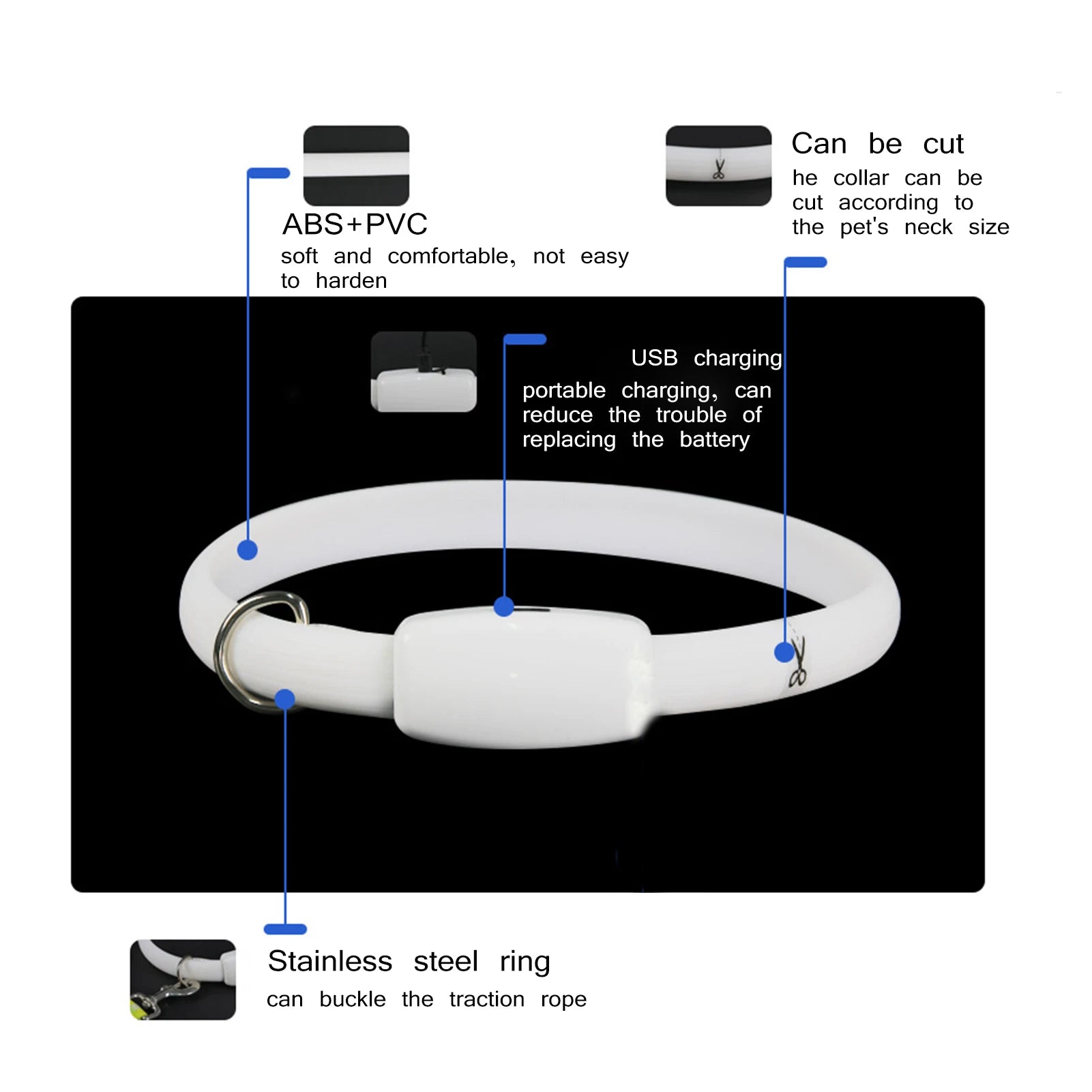 LED Flashing Light Pet Collar