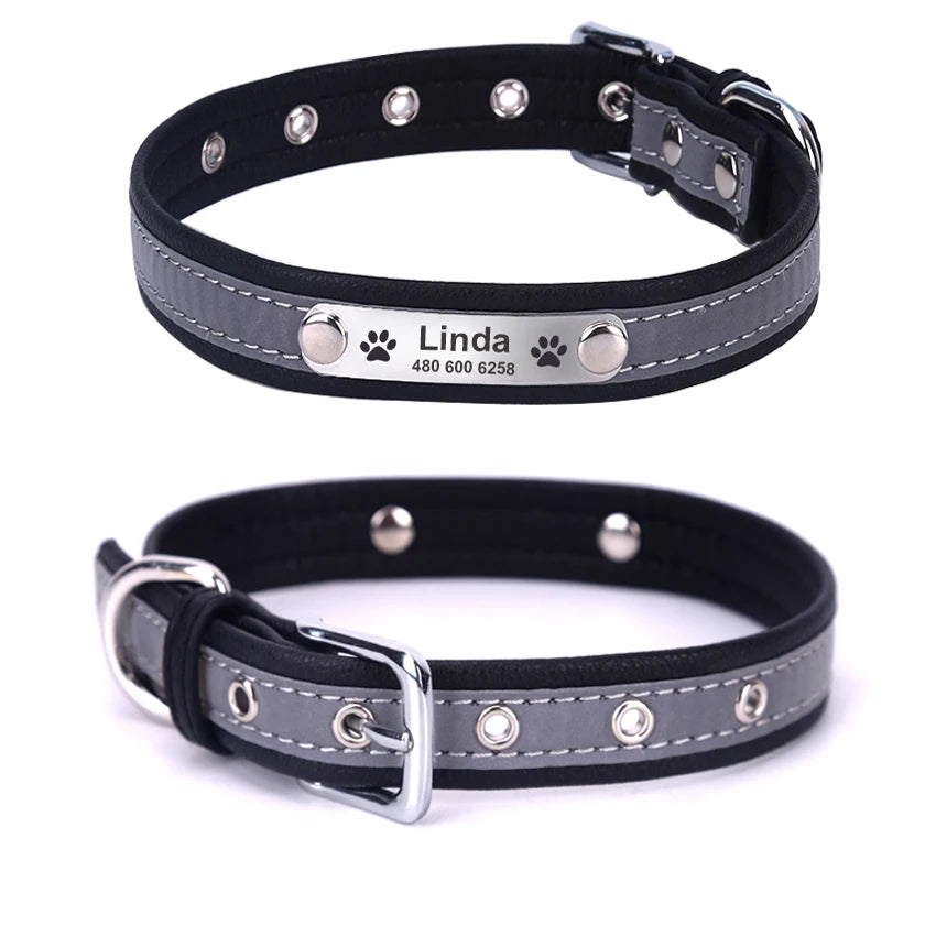 Reflective Personalized Dog Collar