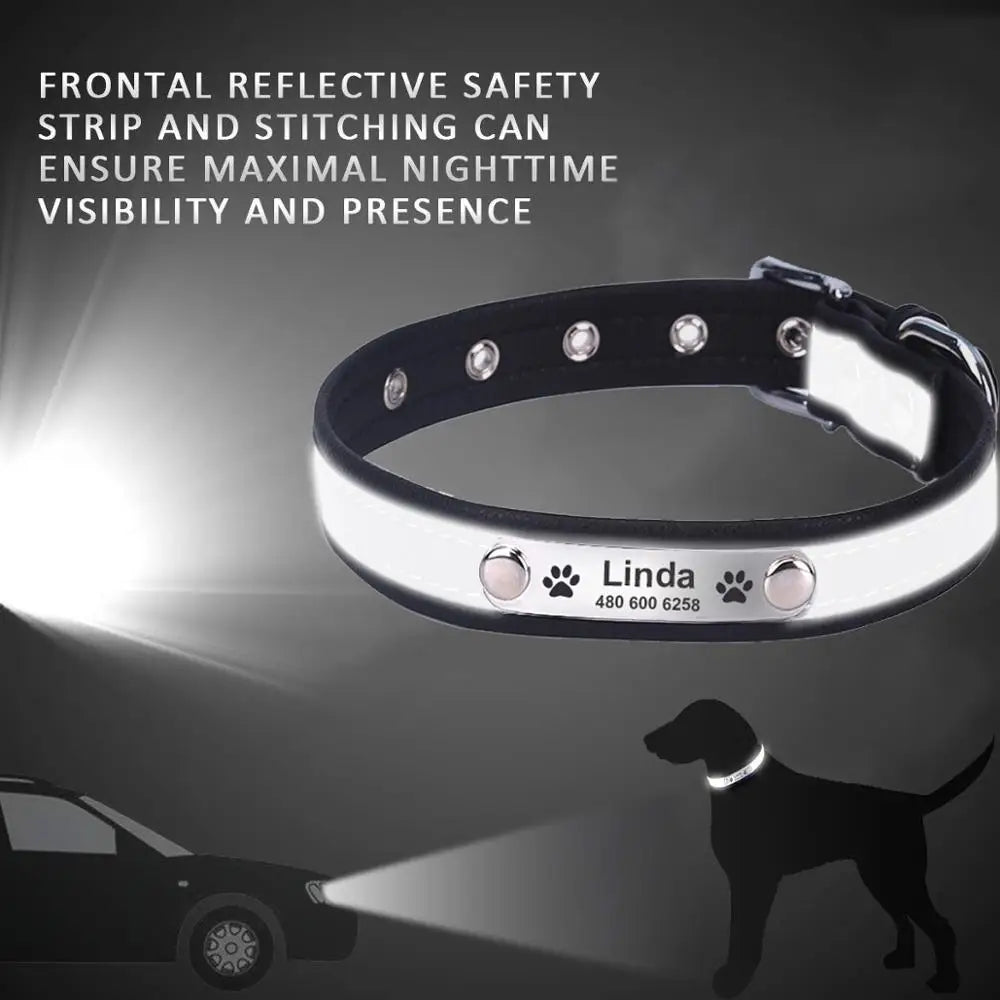 Reflective Personalized Dog Collar