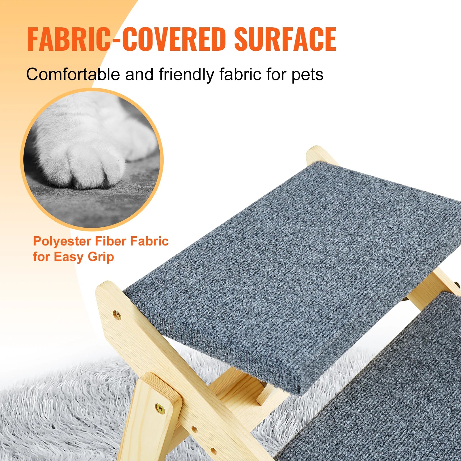VEVOR Wooden Pet Steps and Ramp Combo