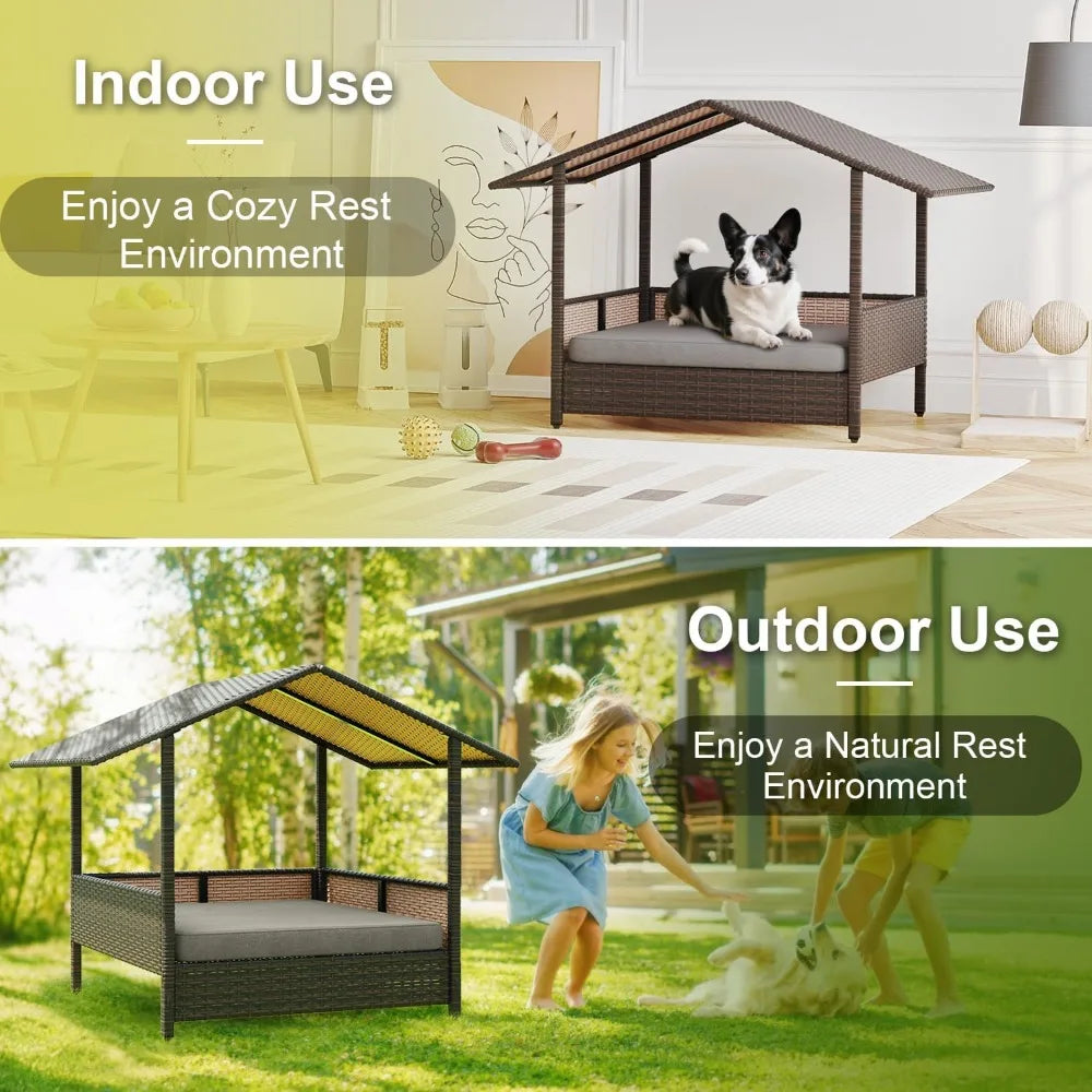 Wicker Dog Bed House