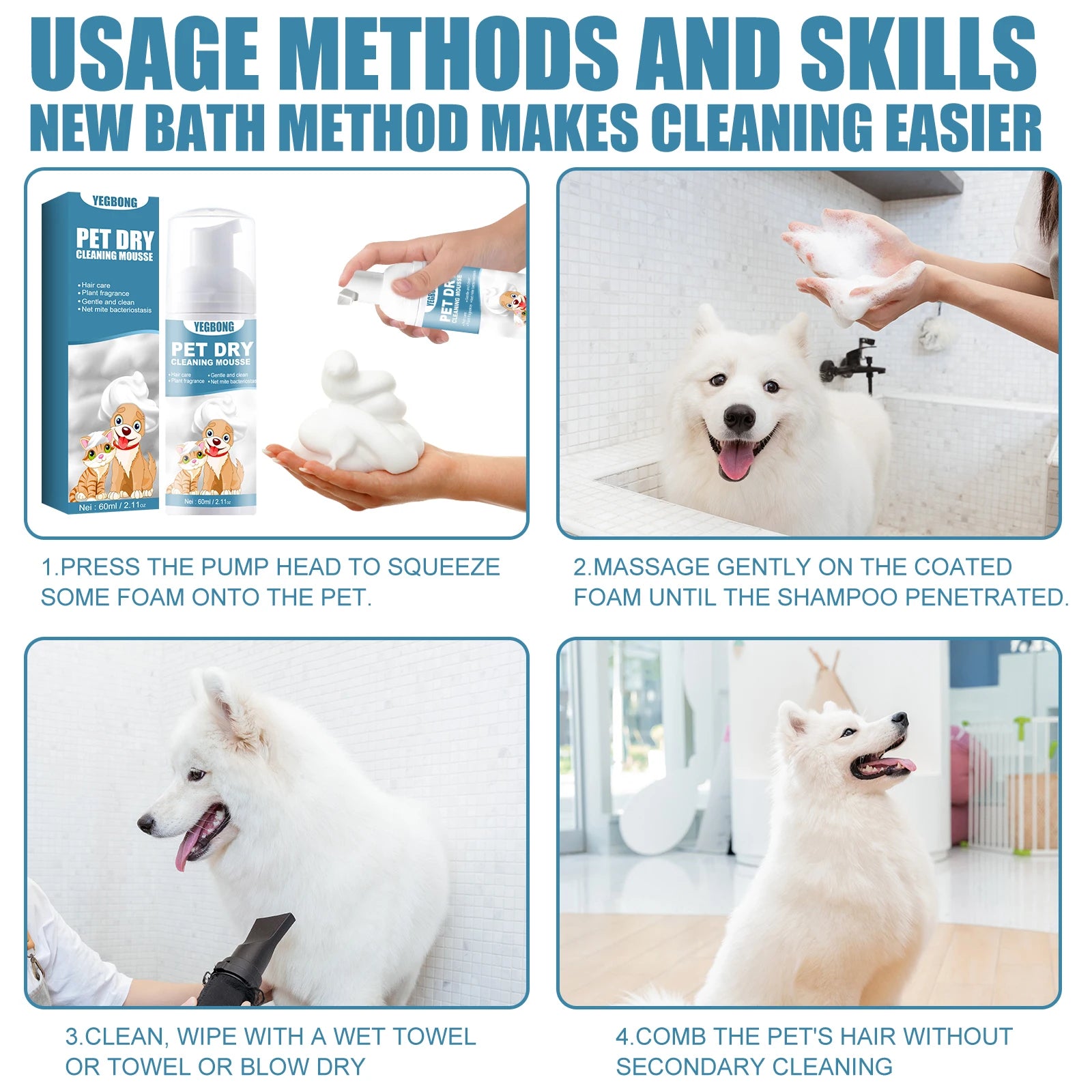 Pet Deodorizing Shampoo Waterless Body Wash