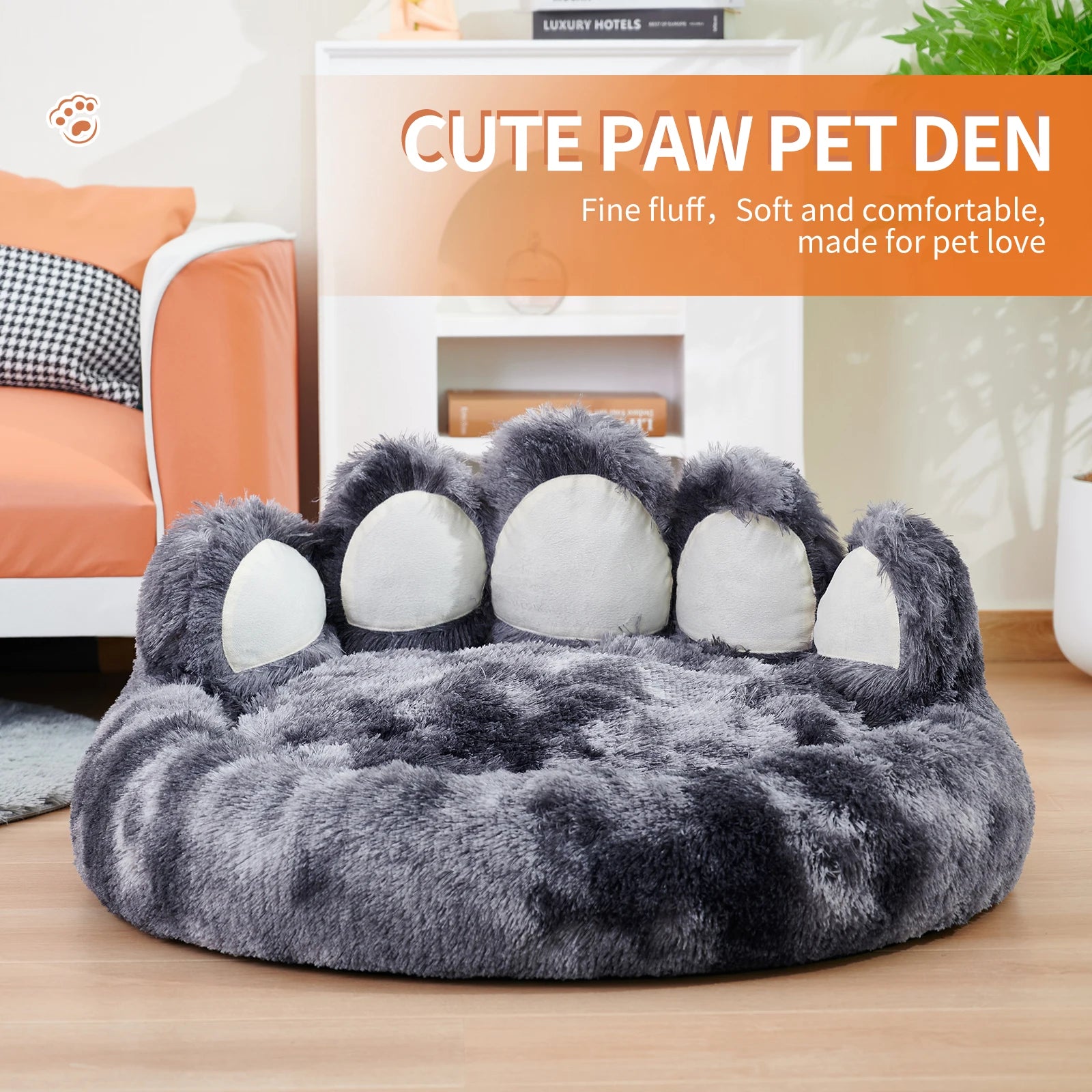 Comfy Pet Bed Paw Shape