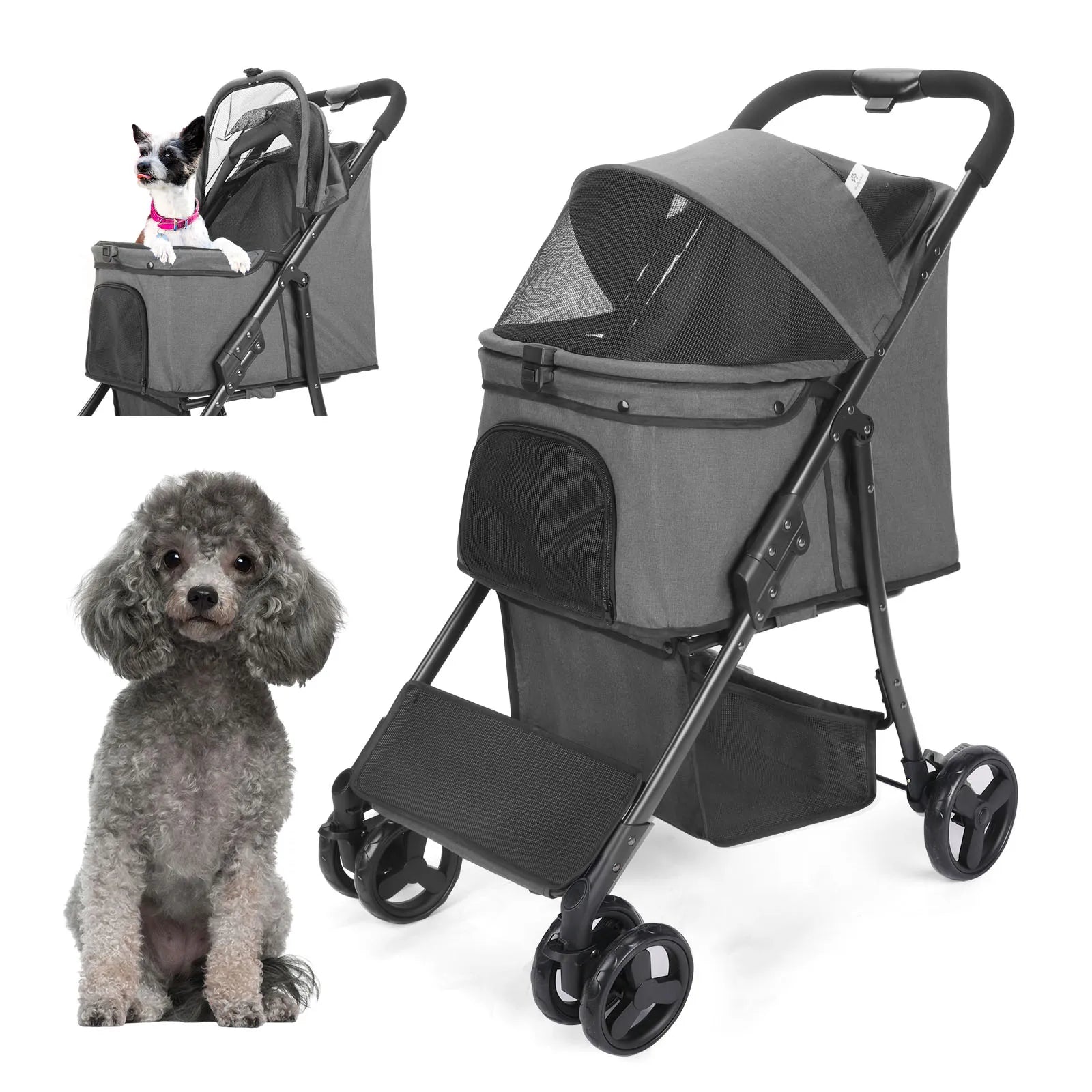Pet Stroller 360 Rotate with Brakes