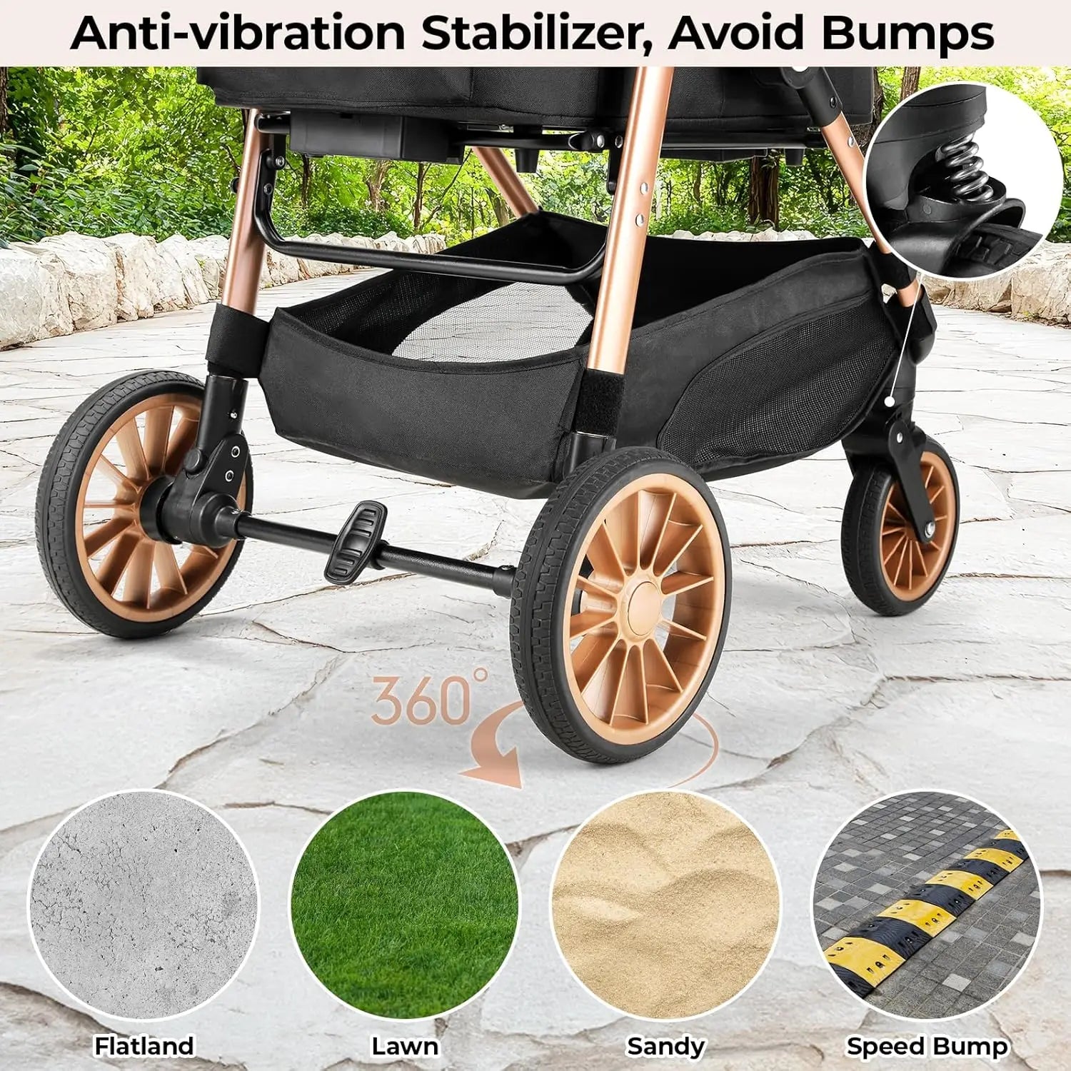 Shock Absorption Dog Stroller