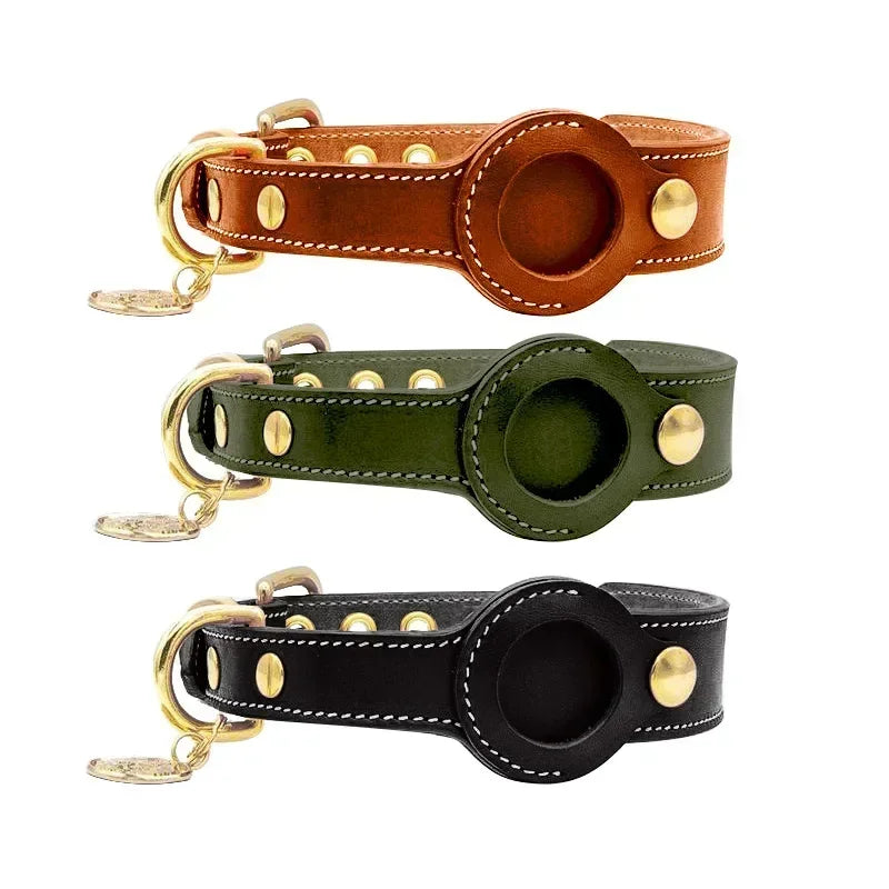 Genuine Leather Airtags Collar