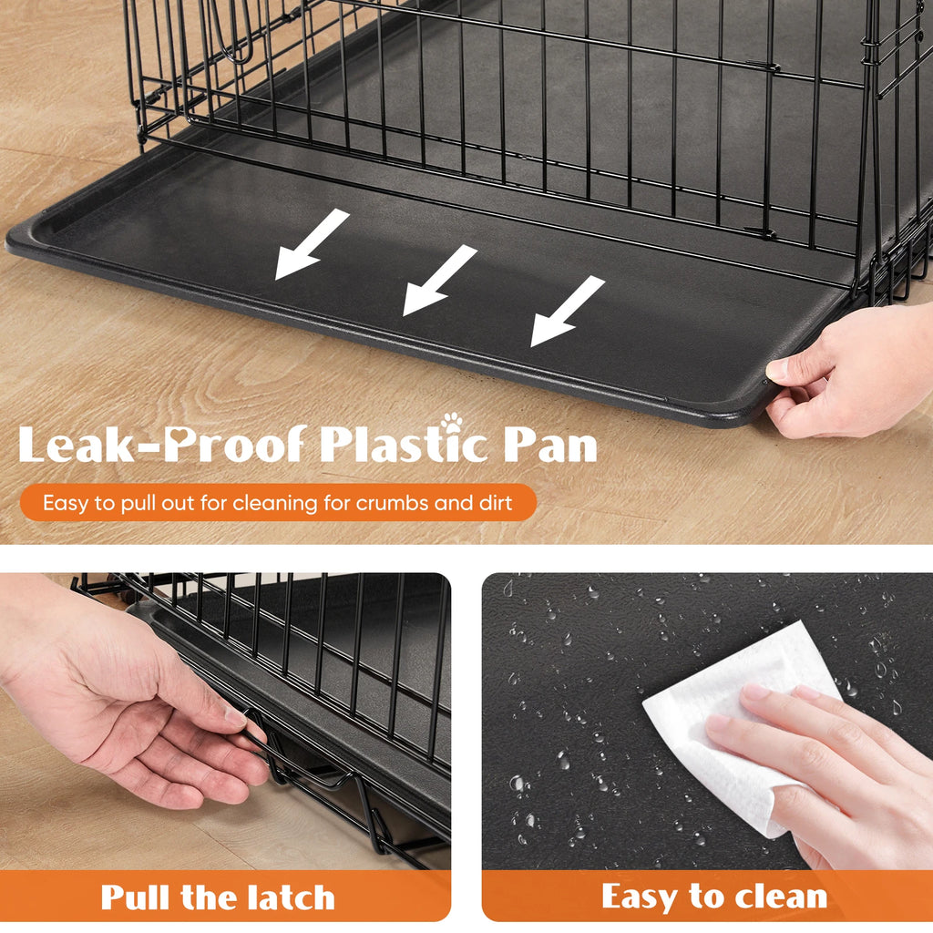 Double Door Folding Metal Wire Dog Crate