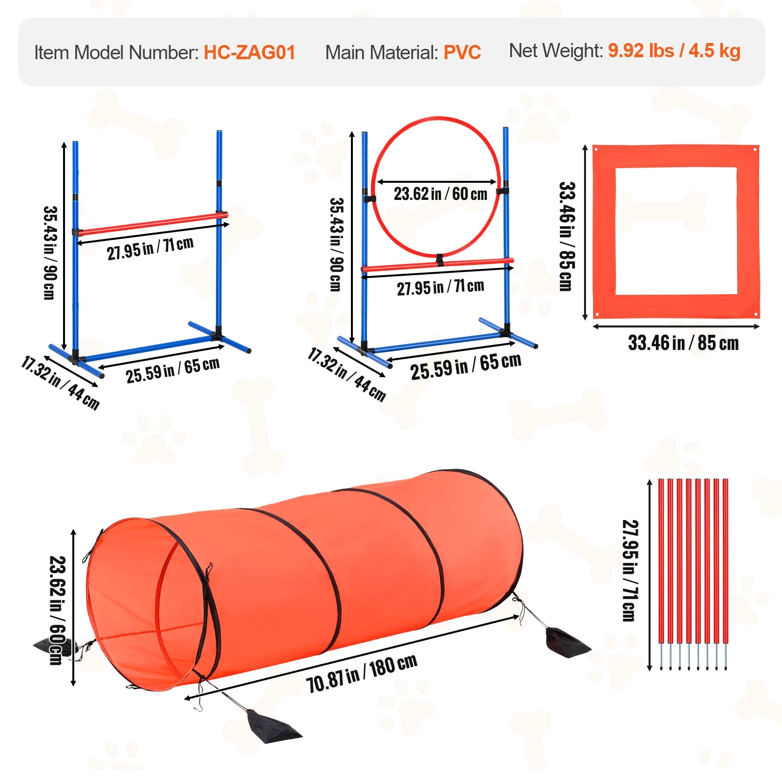 Dog Agility Hurdle Cone Set