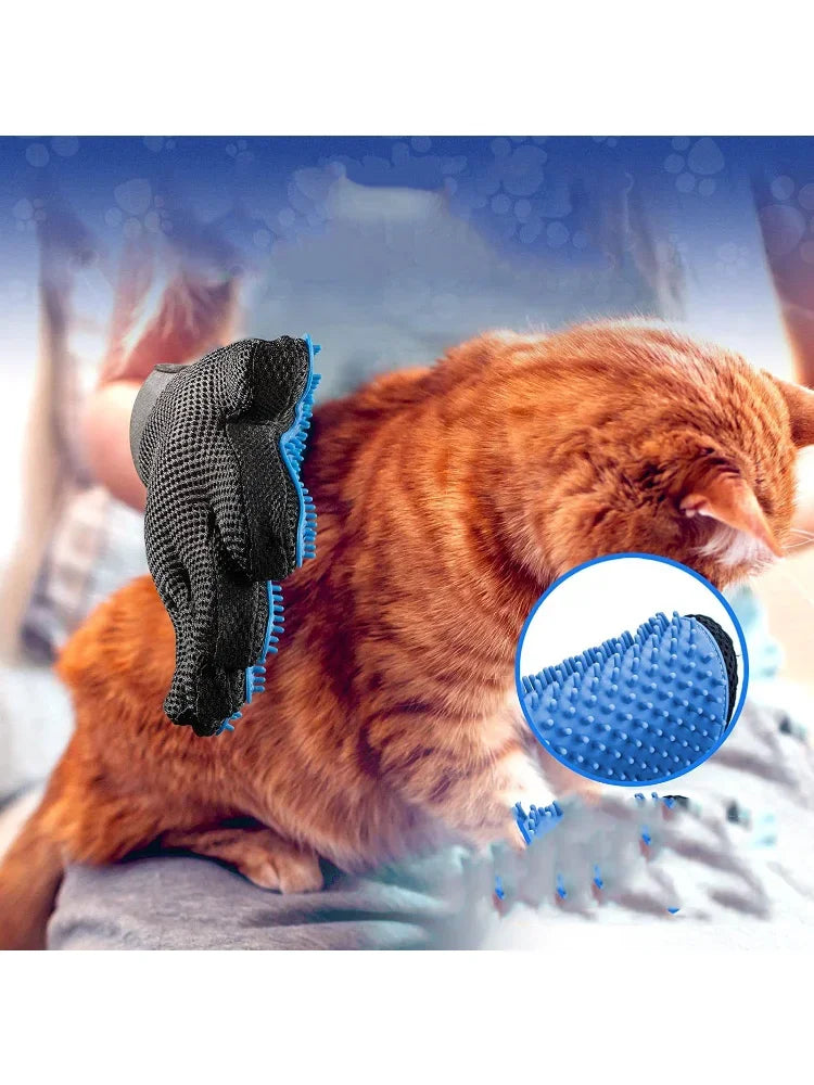 Pet Grooming Gloves for De-Shedding De-Matting