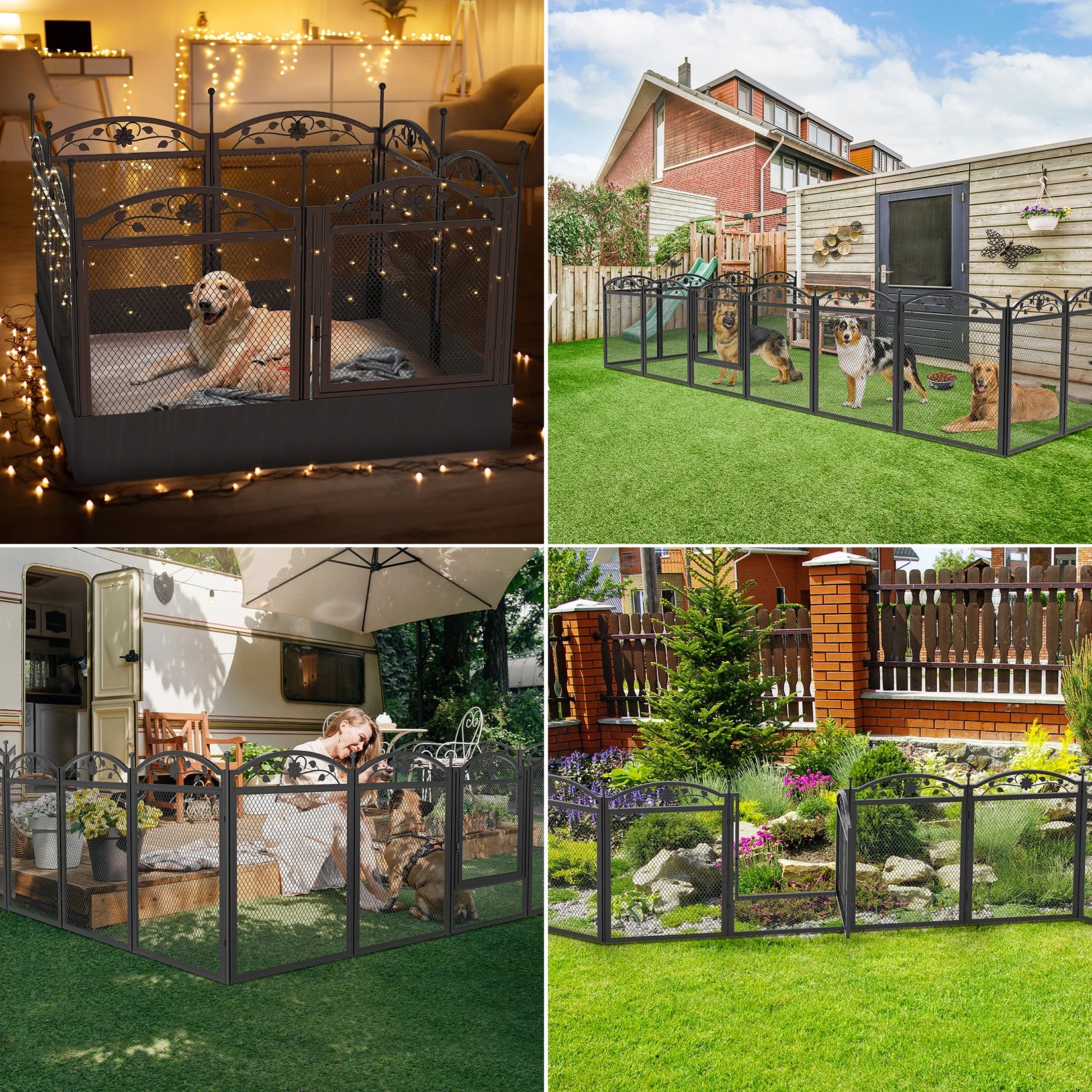 Dog Playpen Fence Detachable Play Pen  with Waterproof Fertility Pad