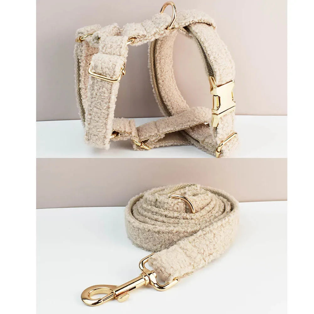 Velvet Dog Collar And Leash Set