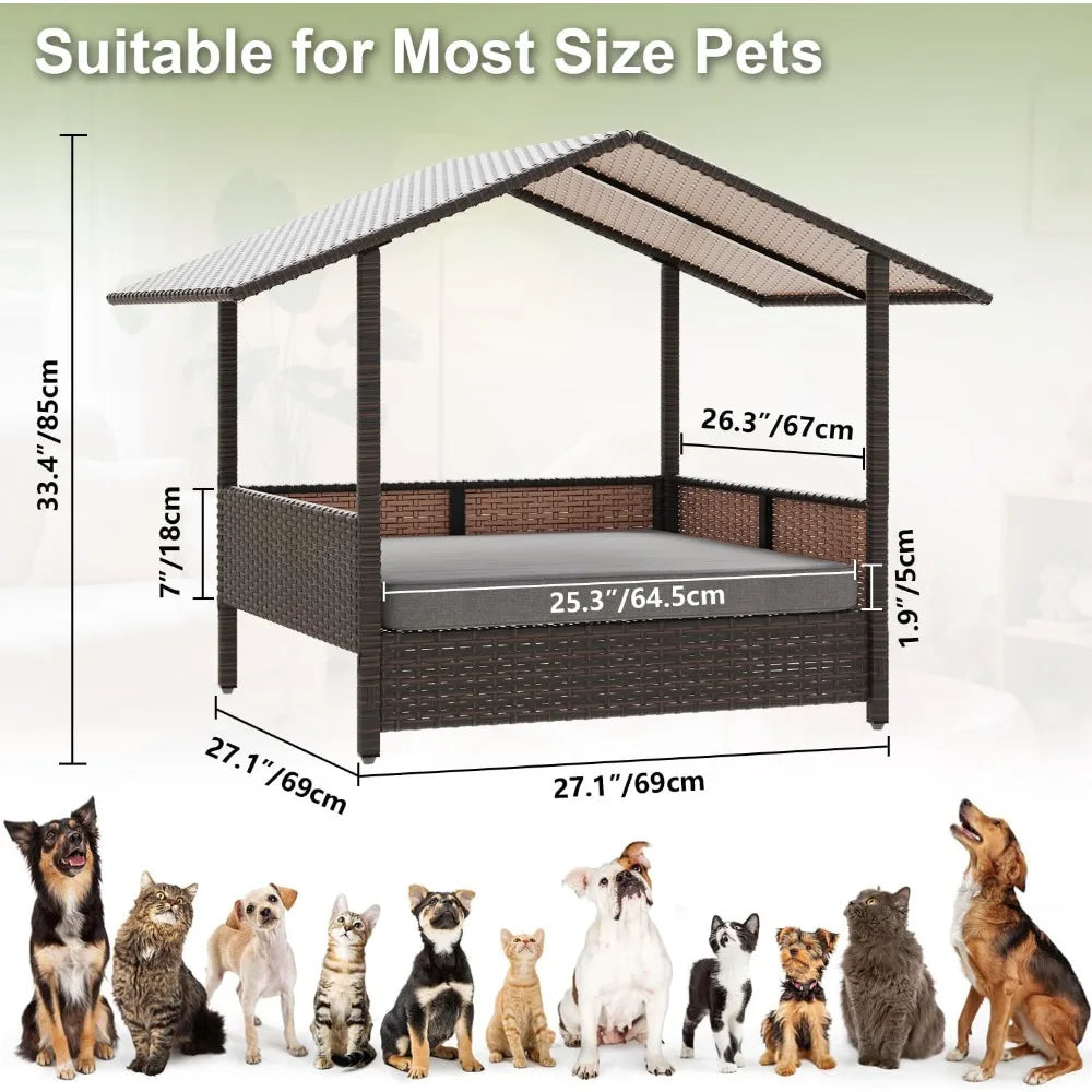 Wicker Dog Bed House