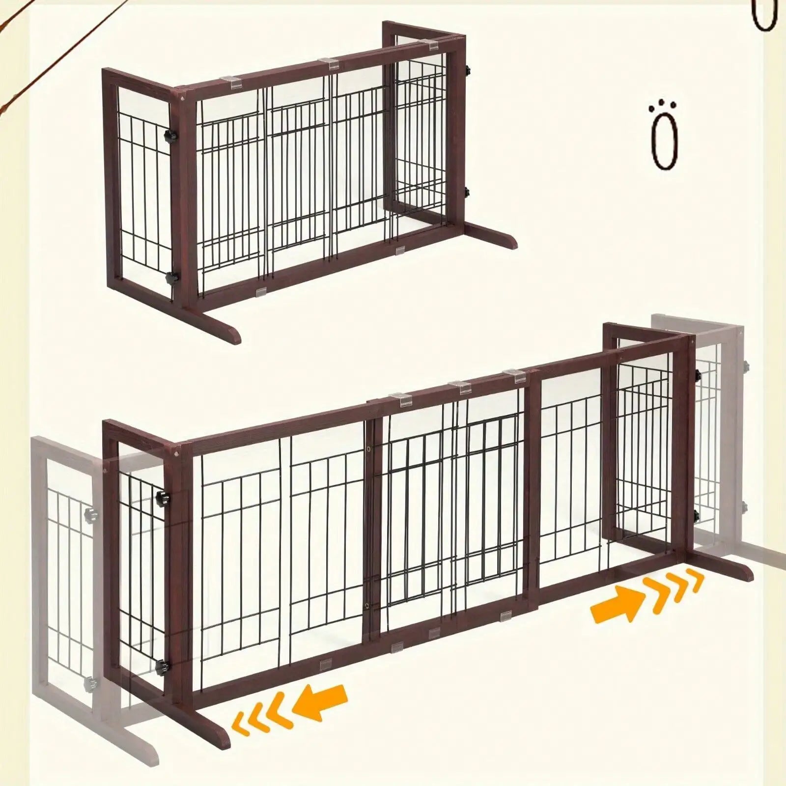 Freestanding  Foldable Pet Gate