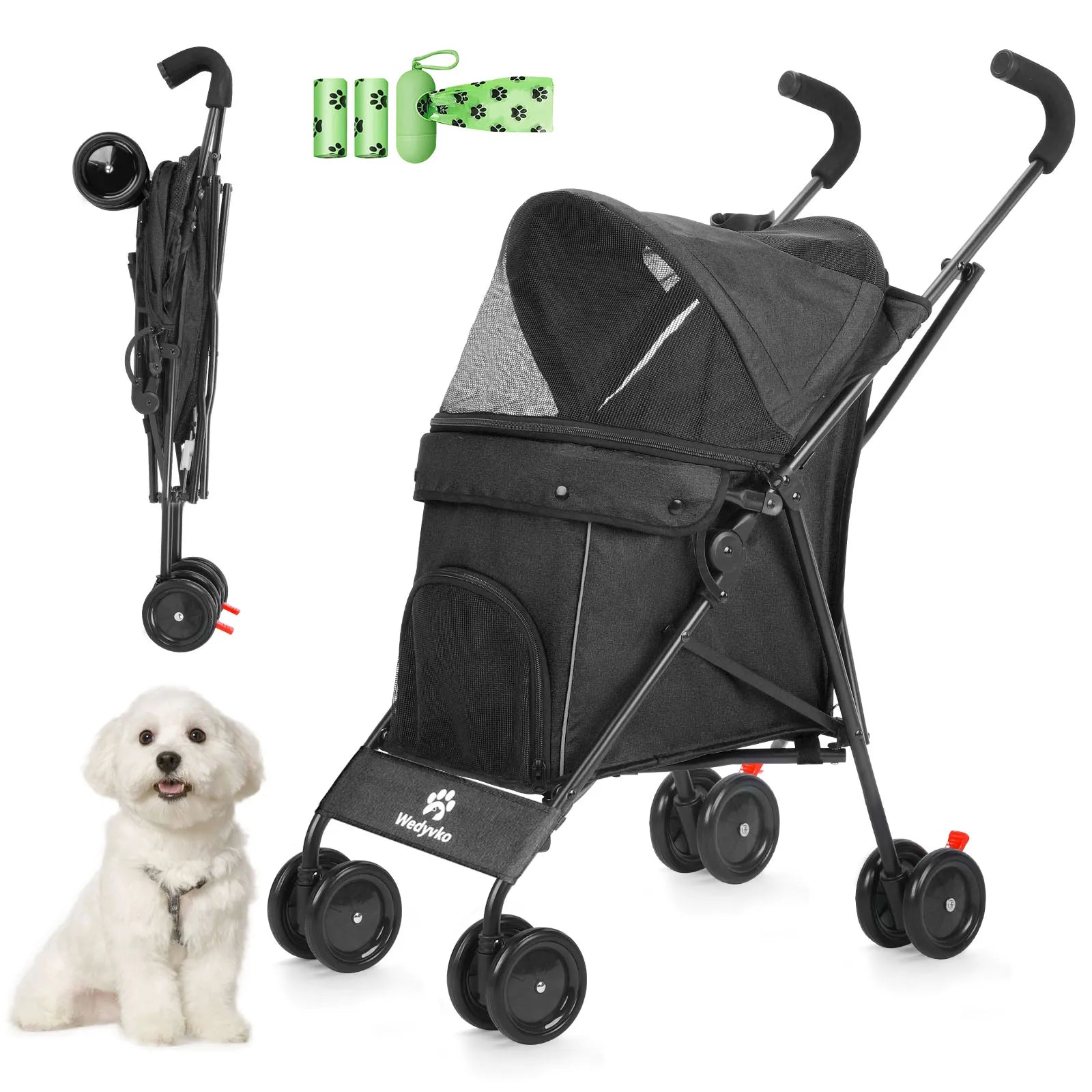 Pet Dog Stroller with Brakes