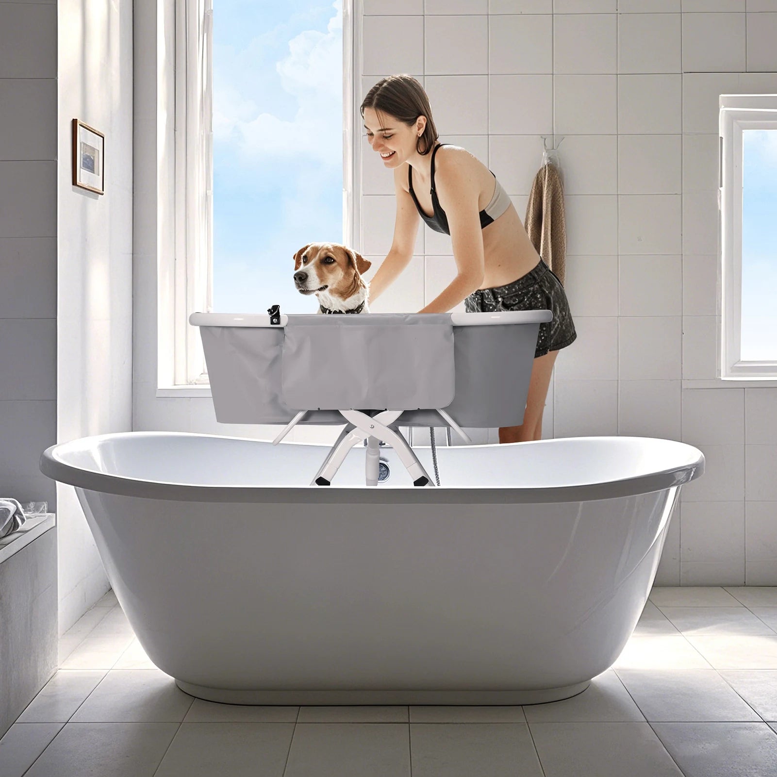 Portable Dog Bathtub with Stand