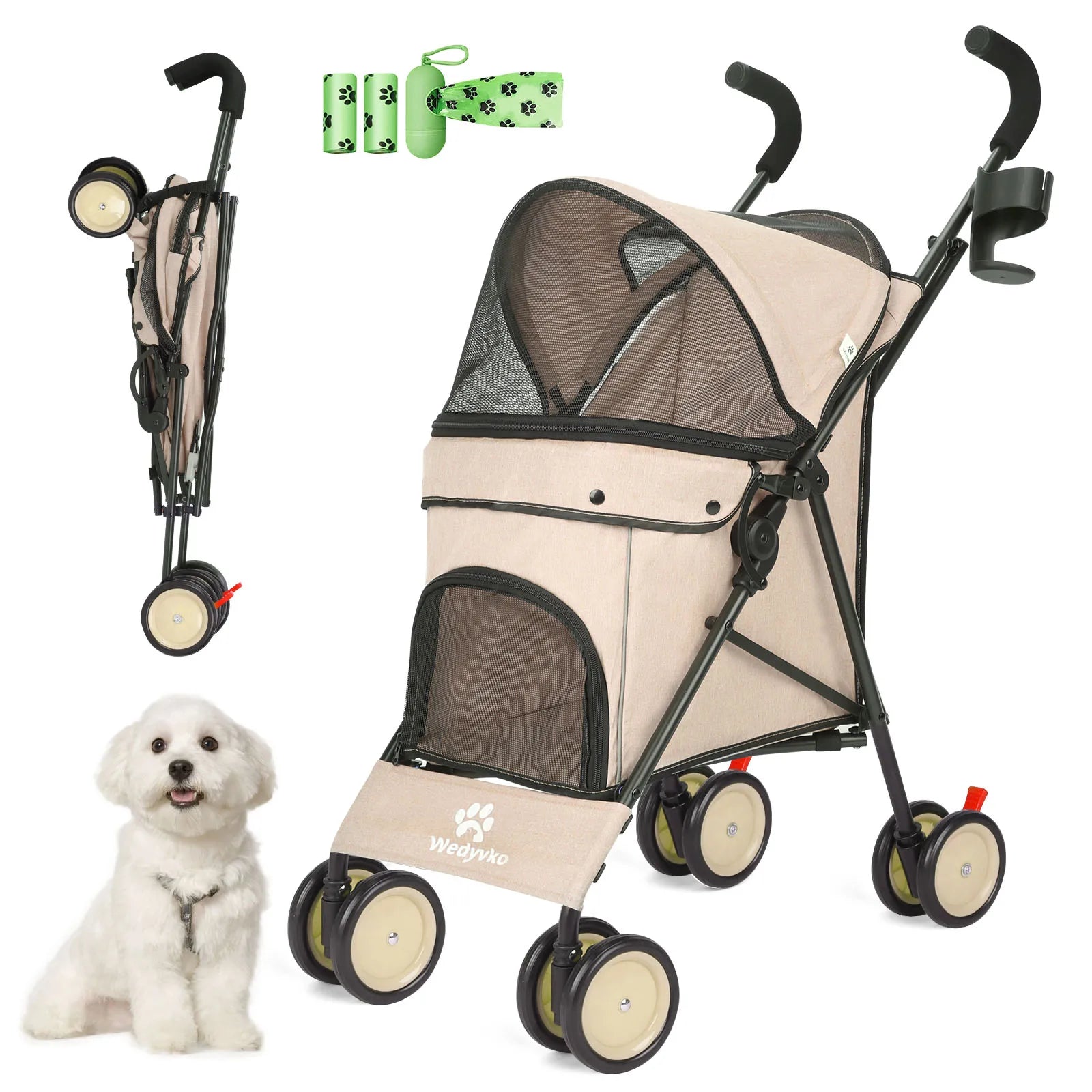 Pet Dog Stroller with Brakes