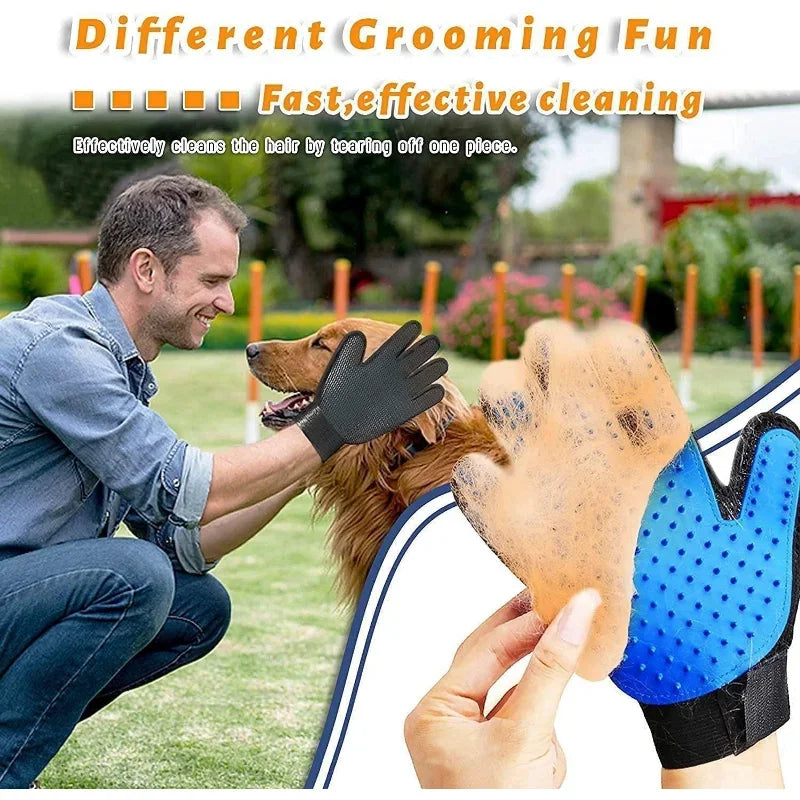 Pet Grooming Gloves for De-Shedding De-Matting