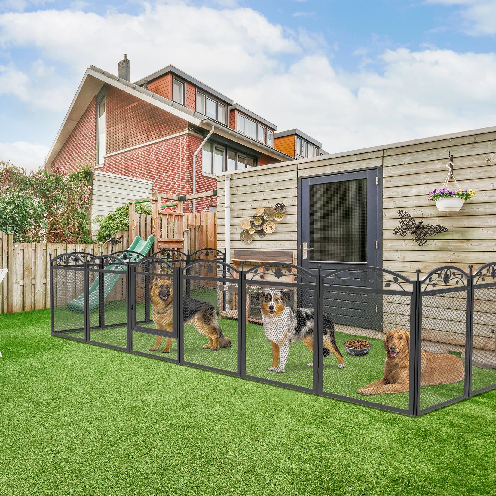 Dog Playpen Fence Detachable Play Pen  with Waterproof Fertility Pad