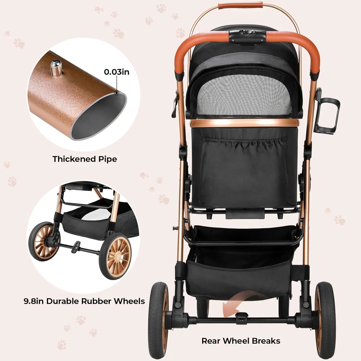 Shock Absorption Dog Stroller