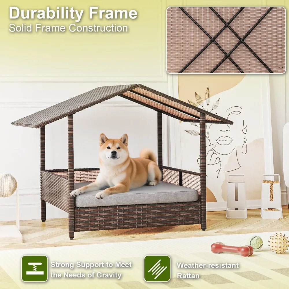Wicker Dog Bed House