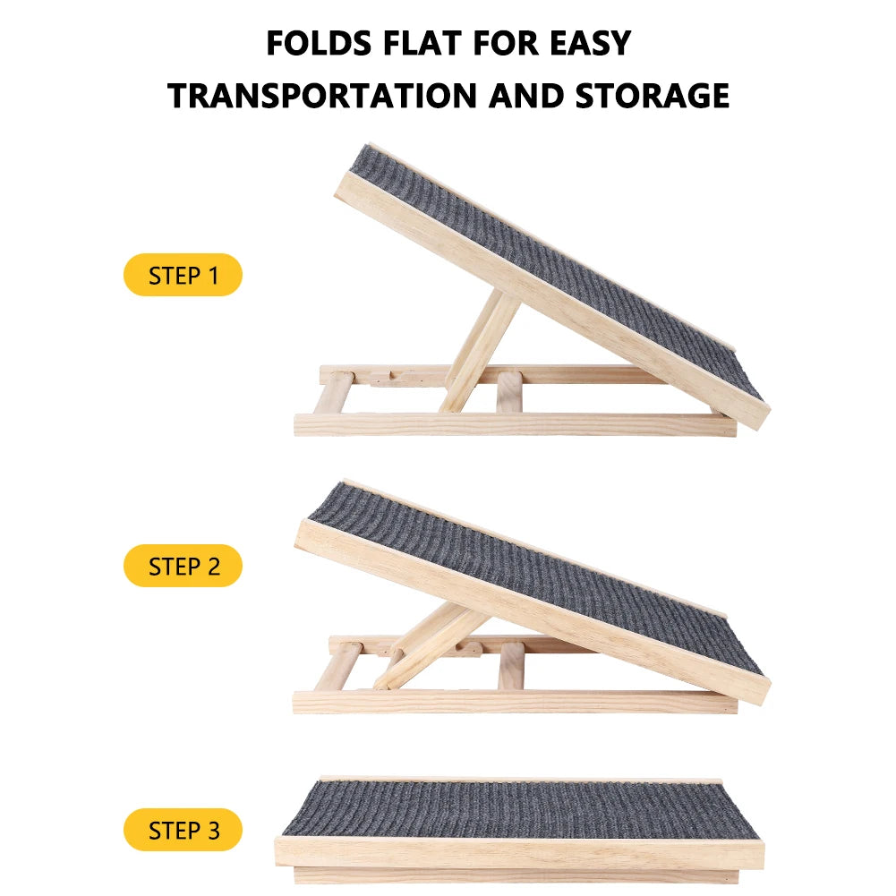 Adjustable, Portable Wooden Dog Ramp