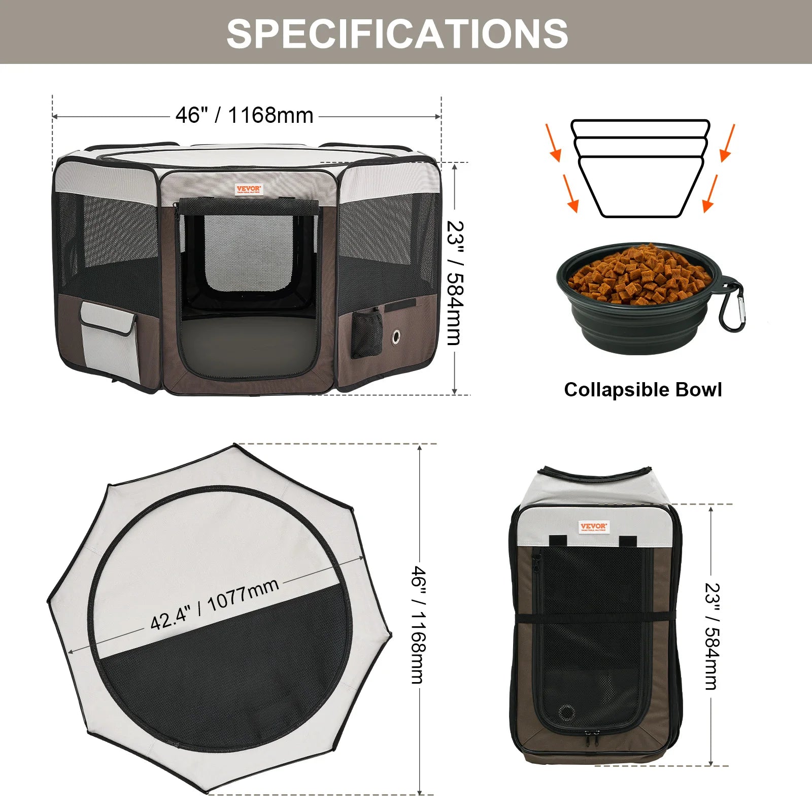 VEVOR Portable Pet Playpen