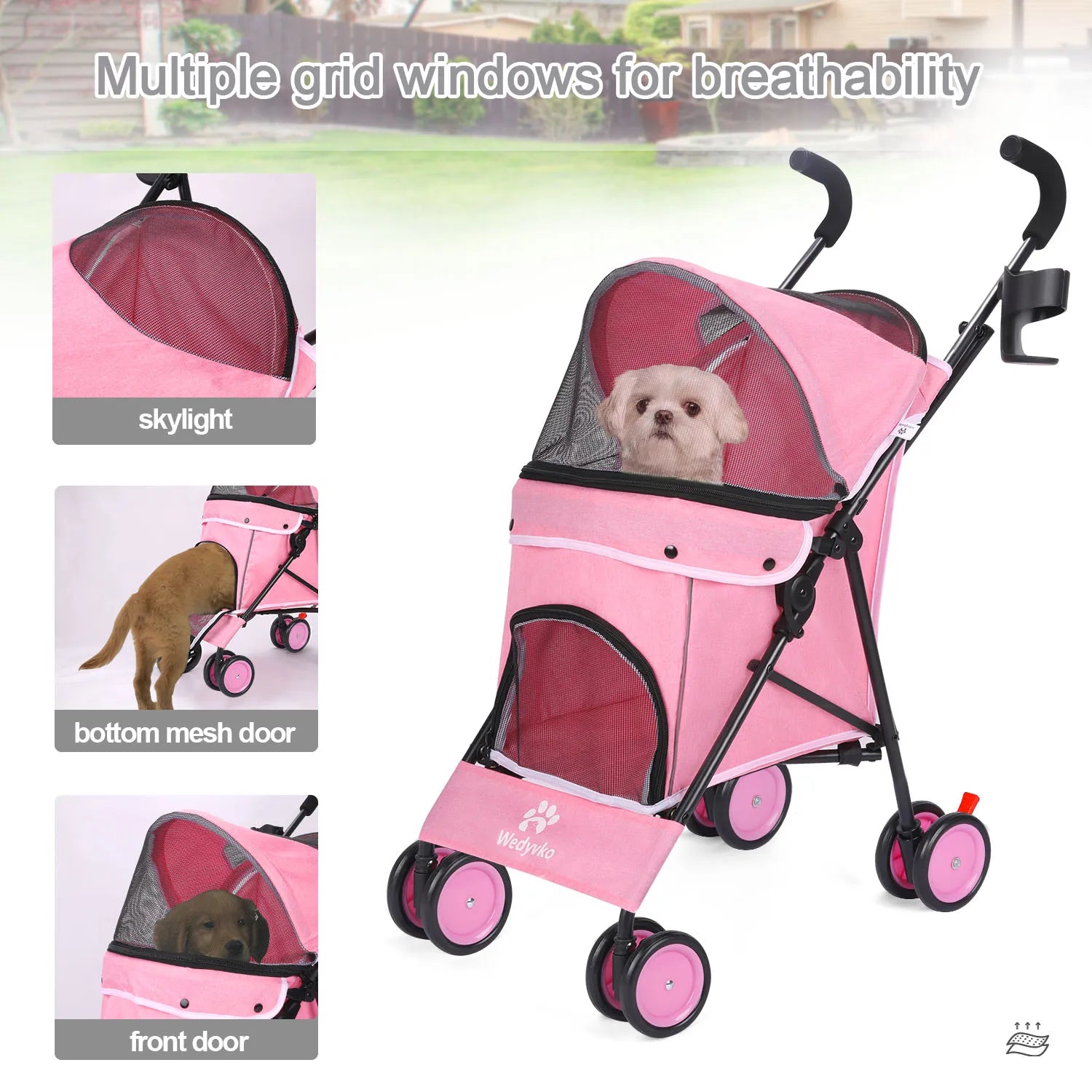 Pet Dog Stroller with Brakes
