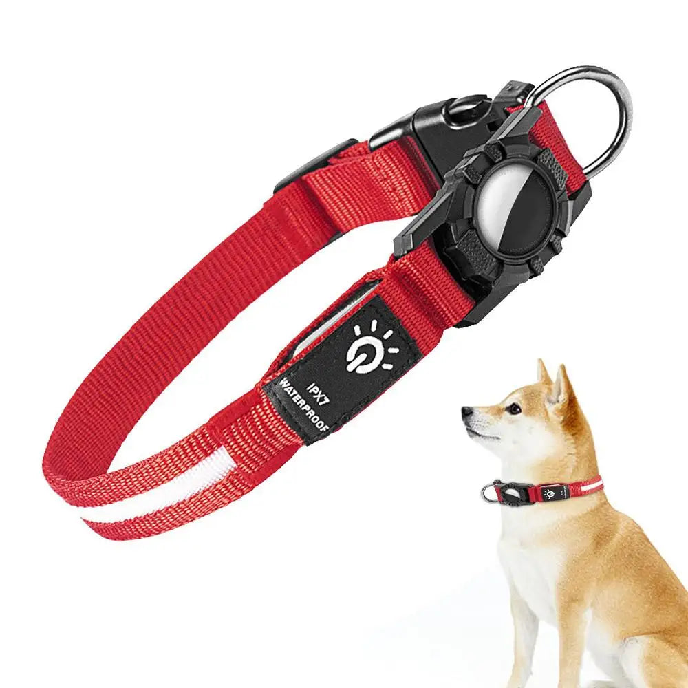 Glow In The Dark Dog Collars Air Tag Collar Protective Cat Dog Collar Pet Anti-loss Locator Tracker Air Tags 3 Lighting Modes