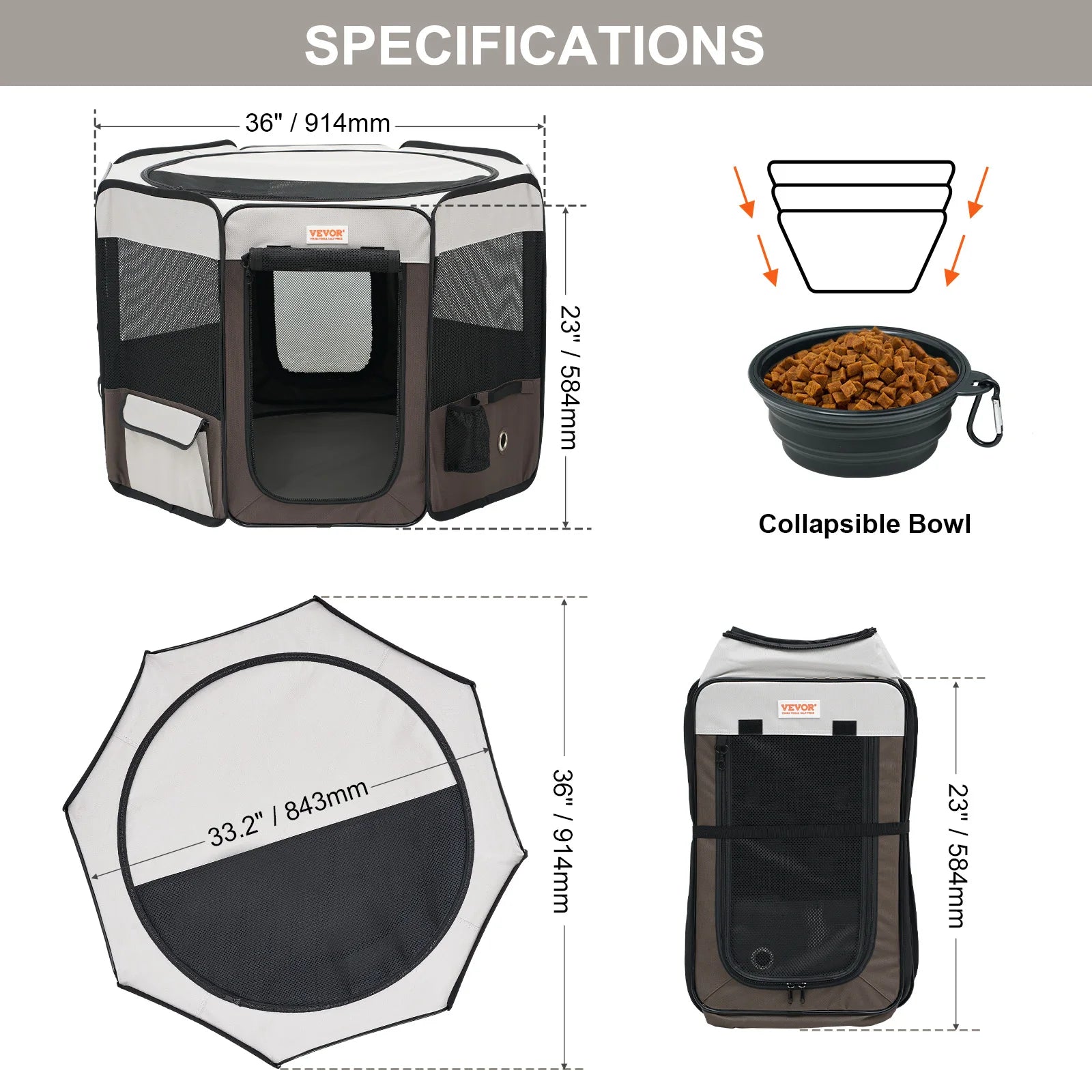 VEVOR Portable Pet Playpen