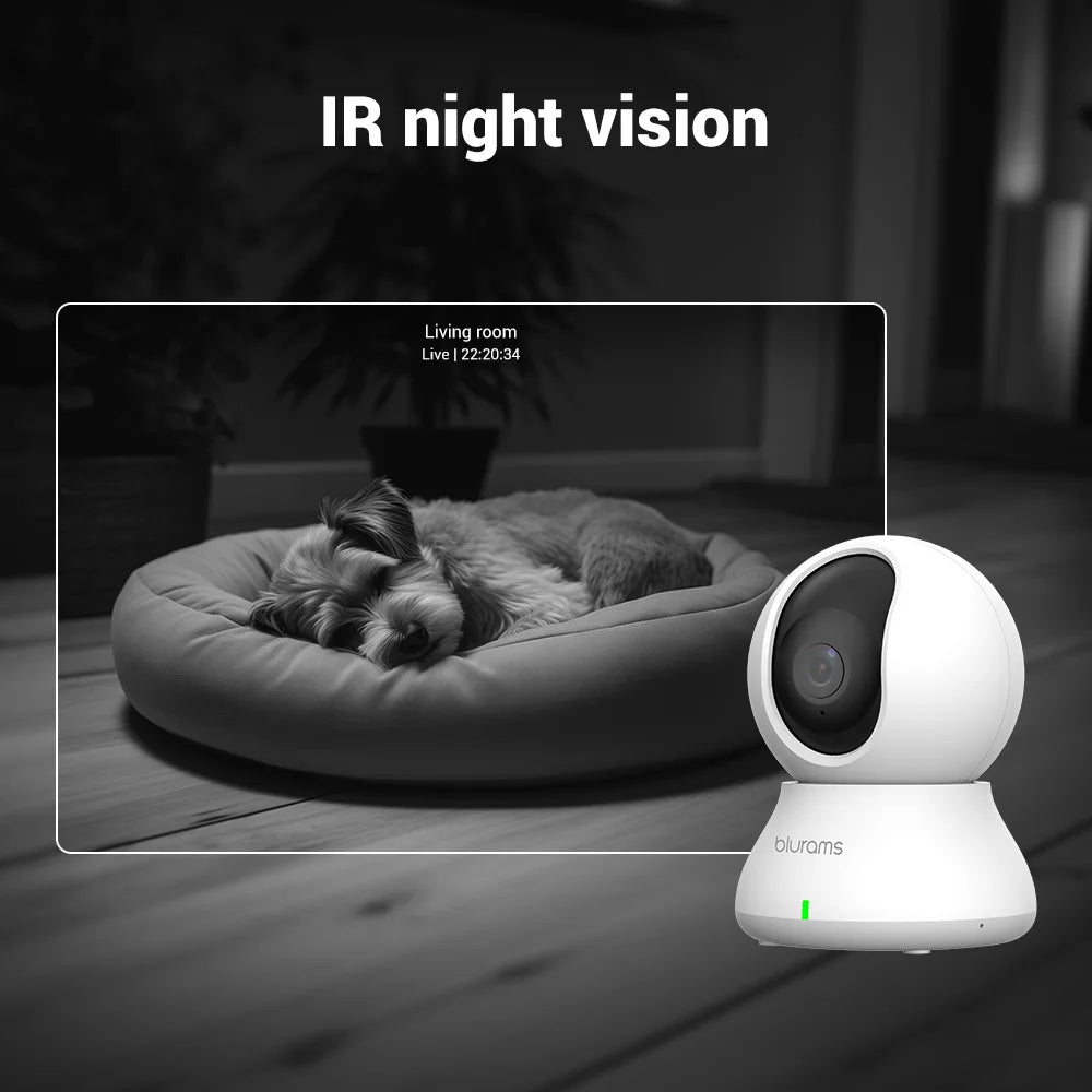 Pet WiFi Indoor Camera, 360° w/Phone App, 2-Way Talk