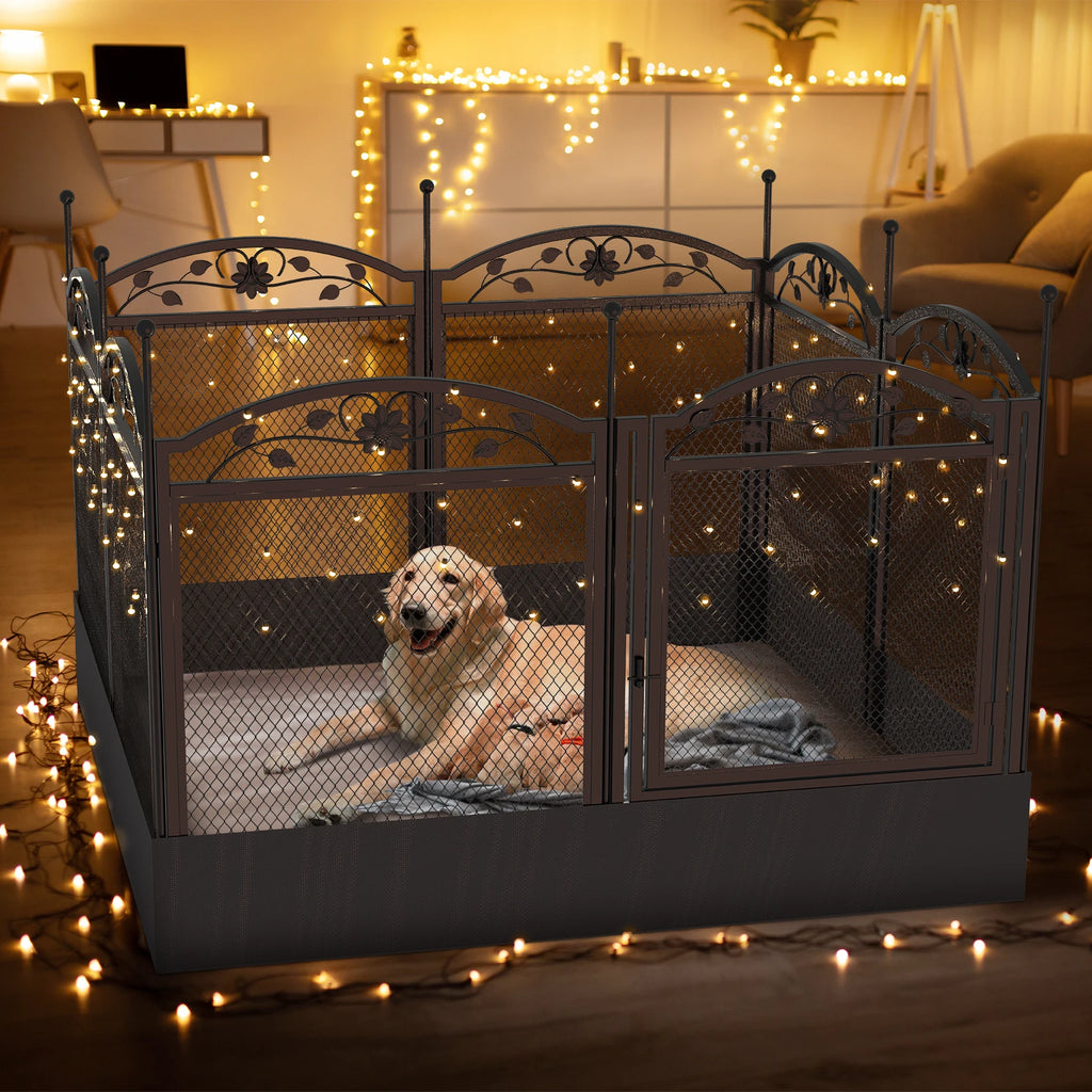 Dog Playpen Fence Detachable Play Pen  with Waterproof Fertility Pad