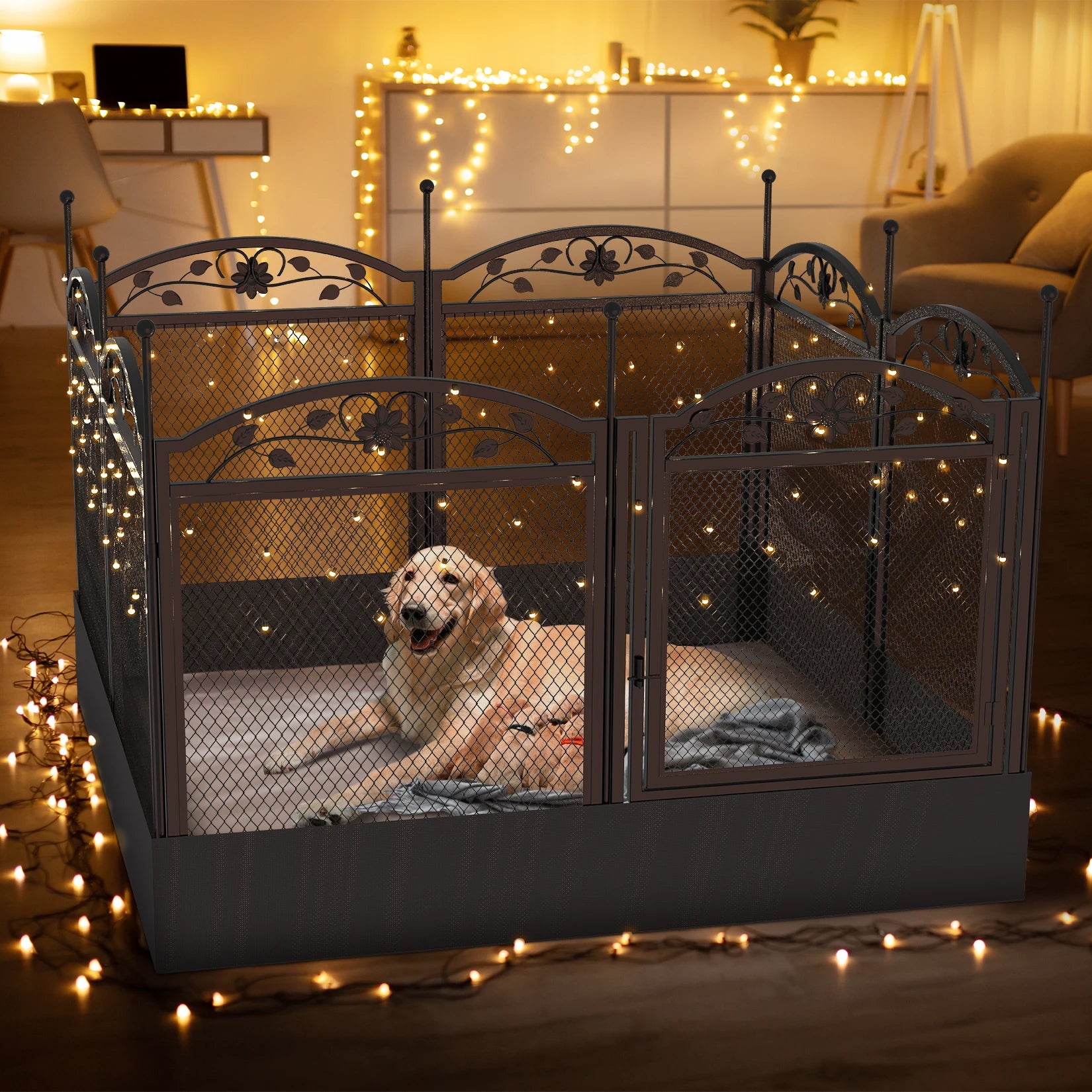 Dog Playpen Fence Detachable Play Pen  with Waterproof Fertility Pad
