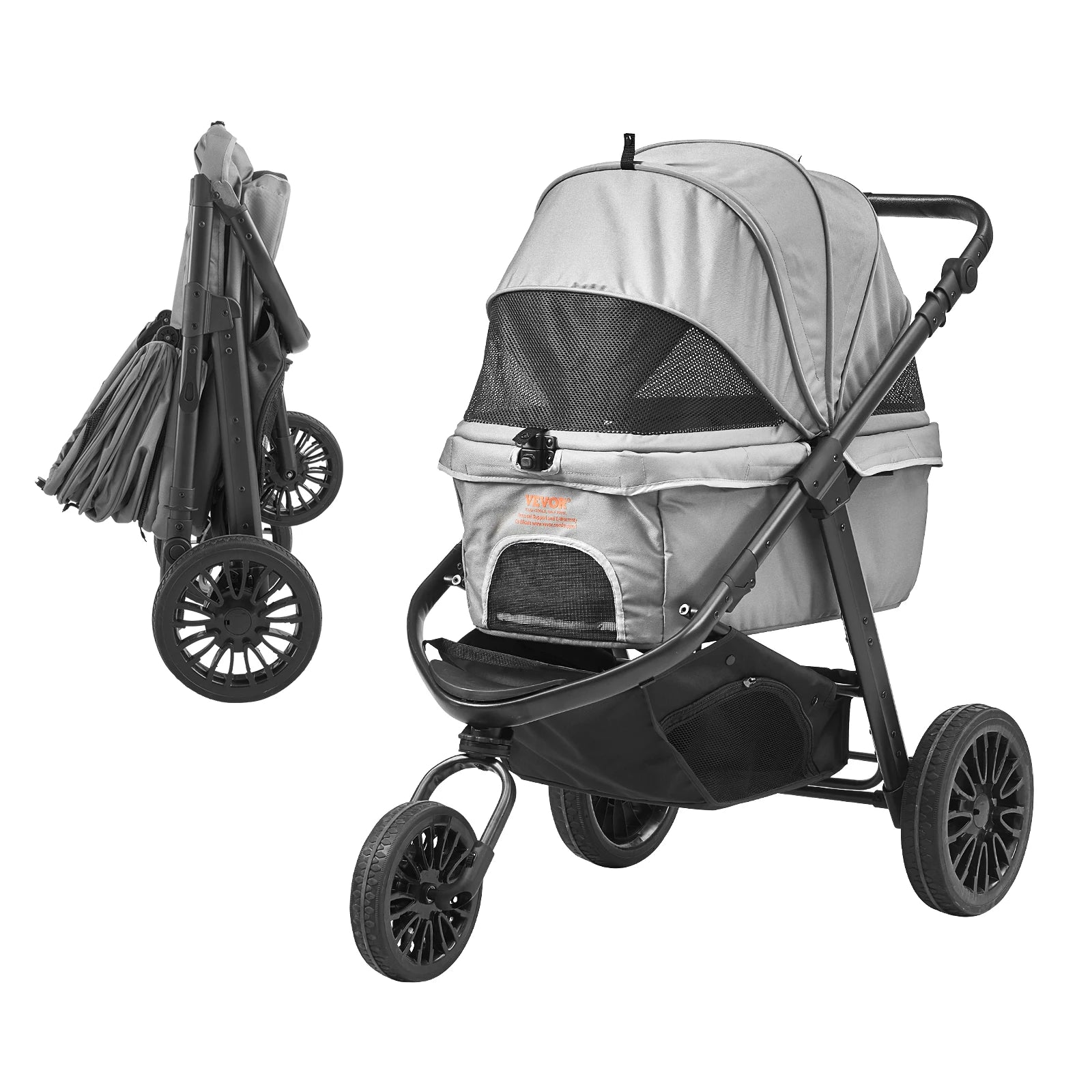 Lightweight Pet Stroller  Rotate with Brakes Pet Pad Cup Holder