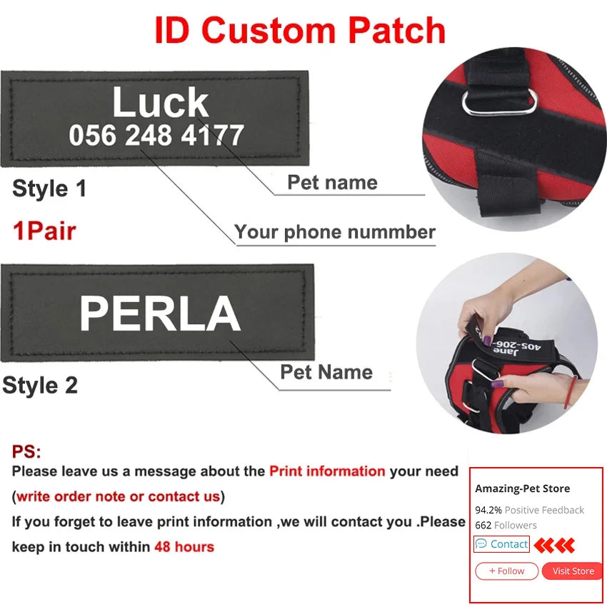 Personalized Reflective Dog Harness