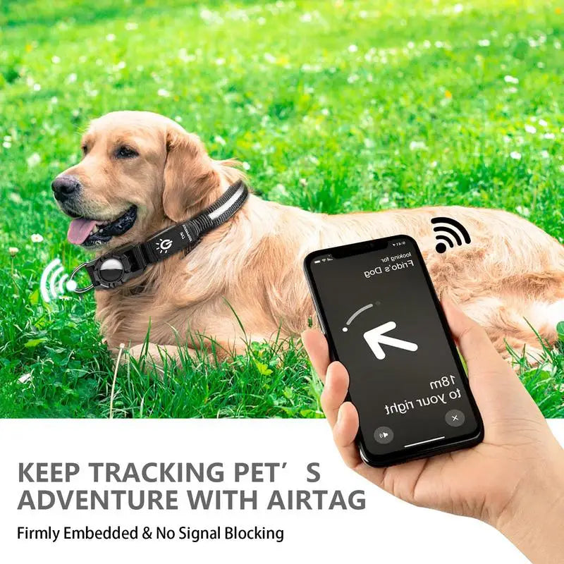 Glow In The Dark Dog Collars Air Tag Collar Protective Cat Dog Collar Pet Anti-loss Locator Tracker Air Tags 3 Lighting Modes
