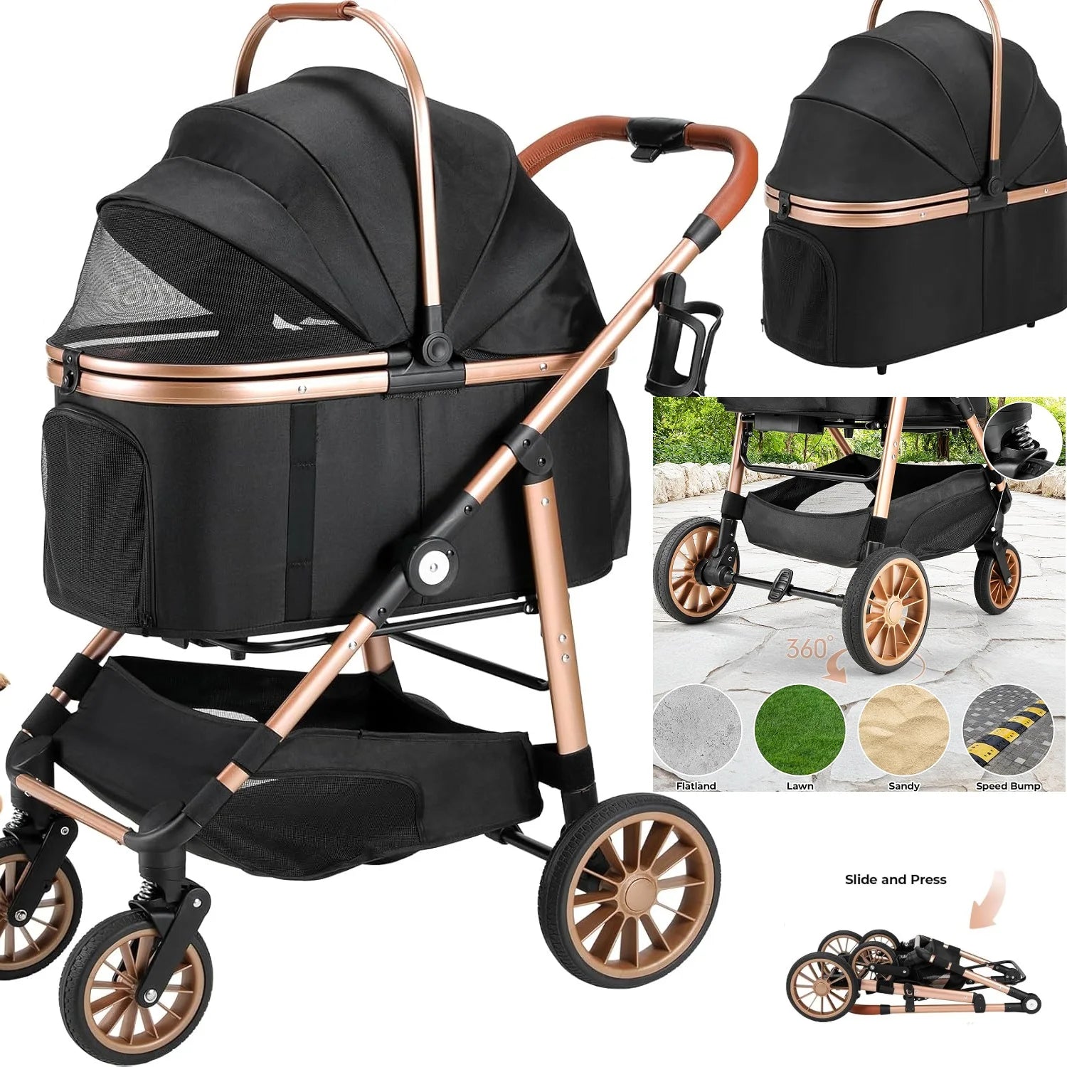 Shock Absorption Dog Stroller