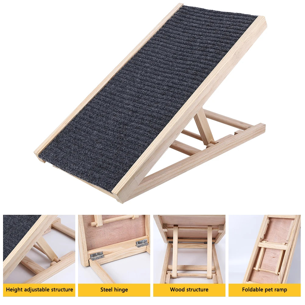 Adjustable, Portable Wooden Dog Ramp