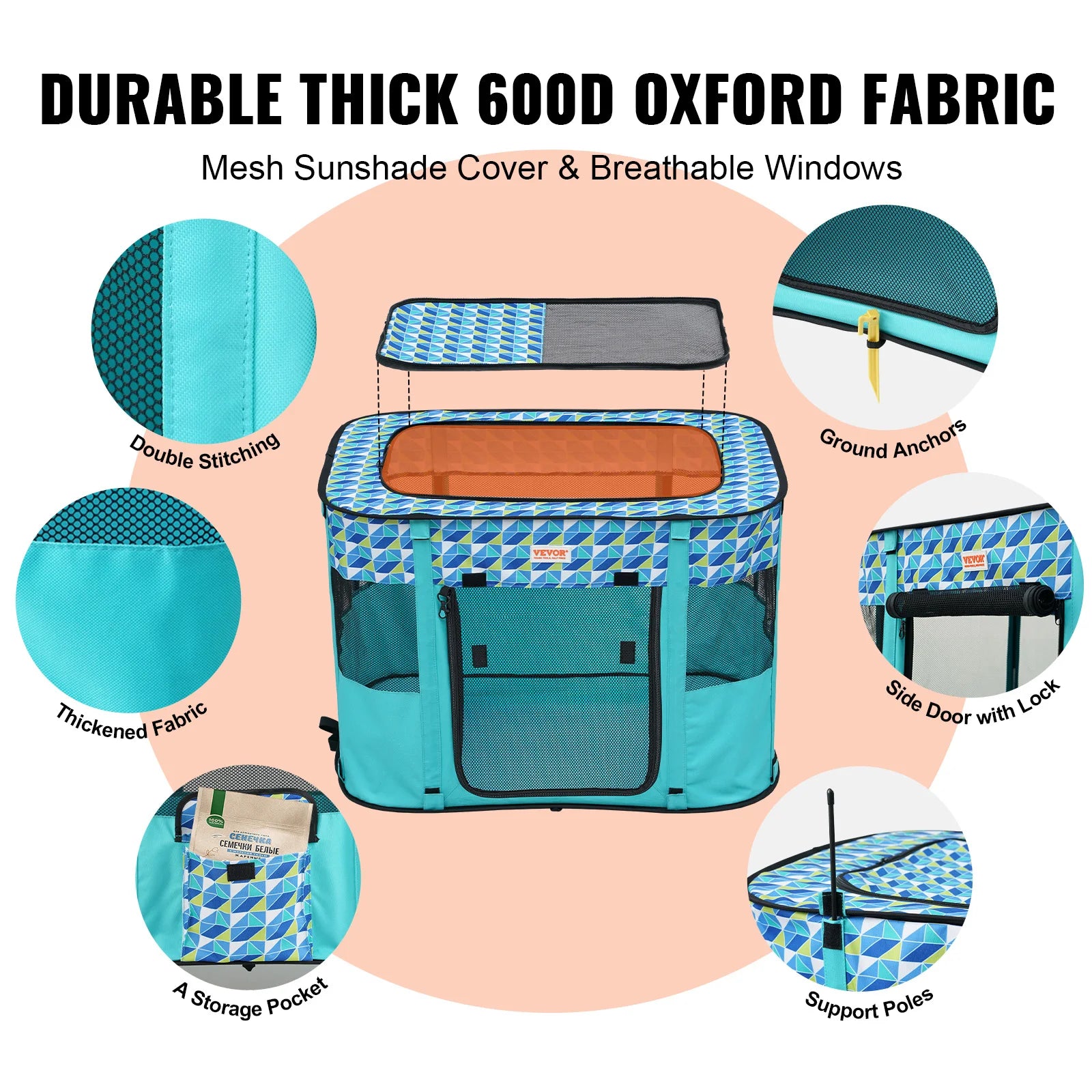 VEVOR Portable Pet Playpen