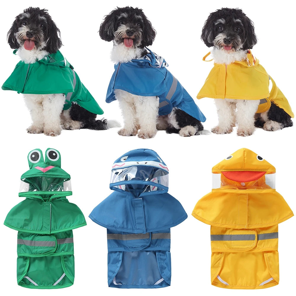 Fashionable Reflective Dog Raincoat