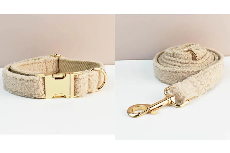 Velvet Dog Collar And Leash Set